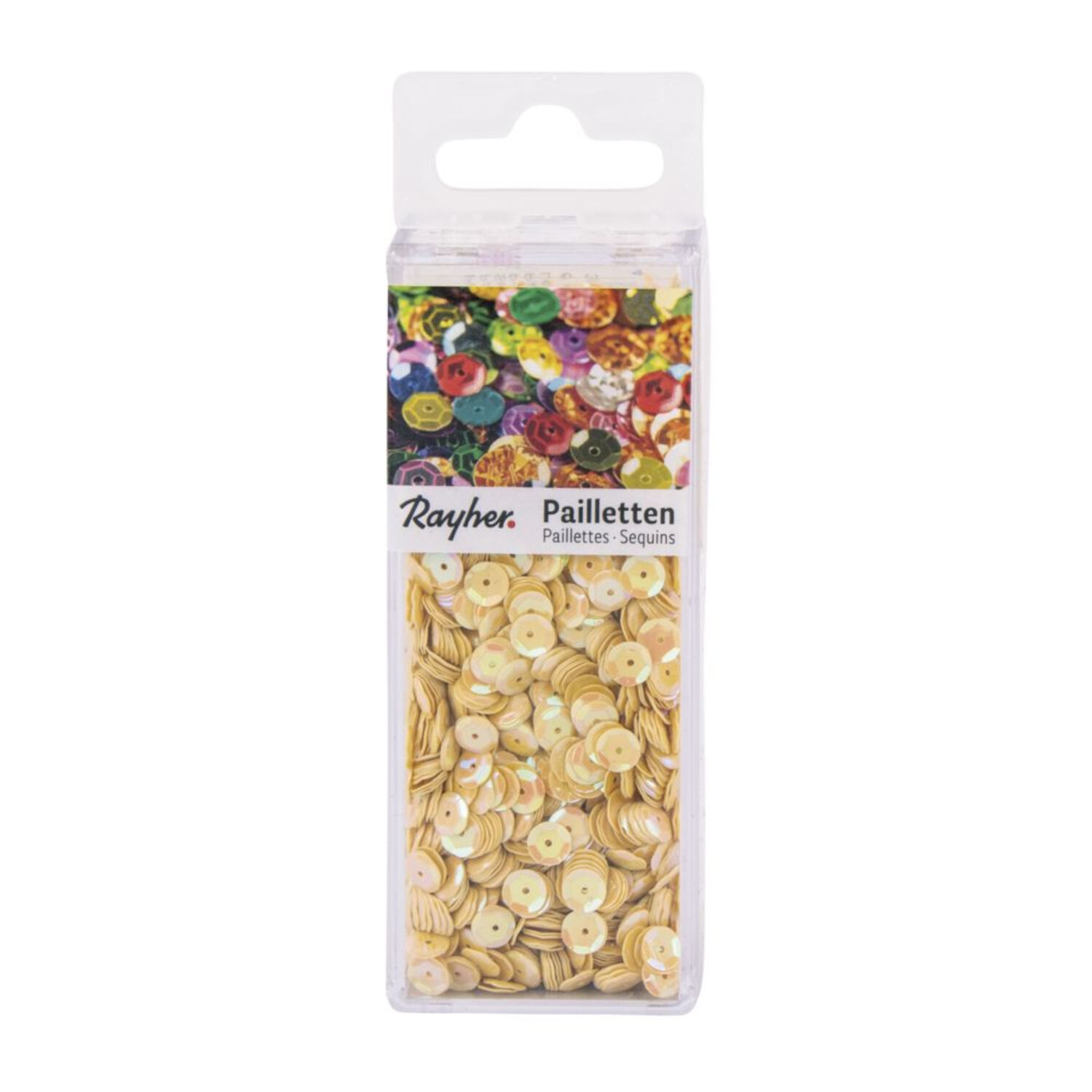 Rayher Pailletten gew�lbt, waschbar, 6mm �, 4000 St�ck, irisierend gelb
