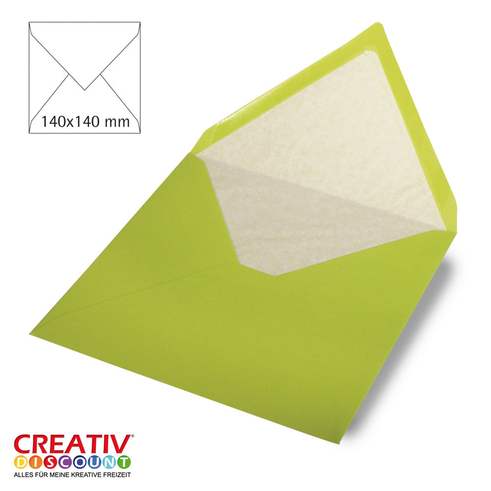 SALE Kuvert quadratisch, 14x14cm, 5 St�ck, lindgr�n