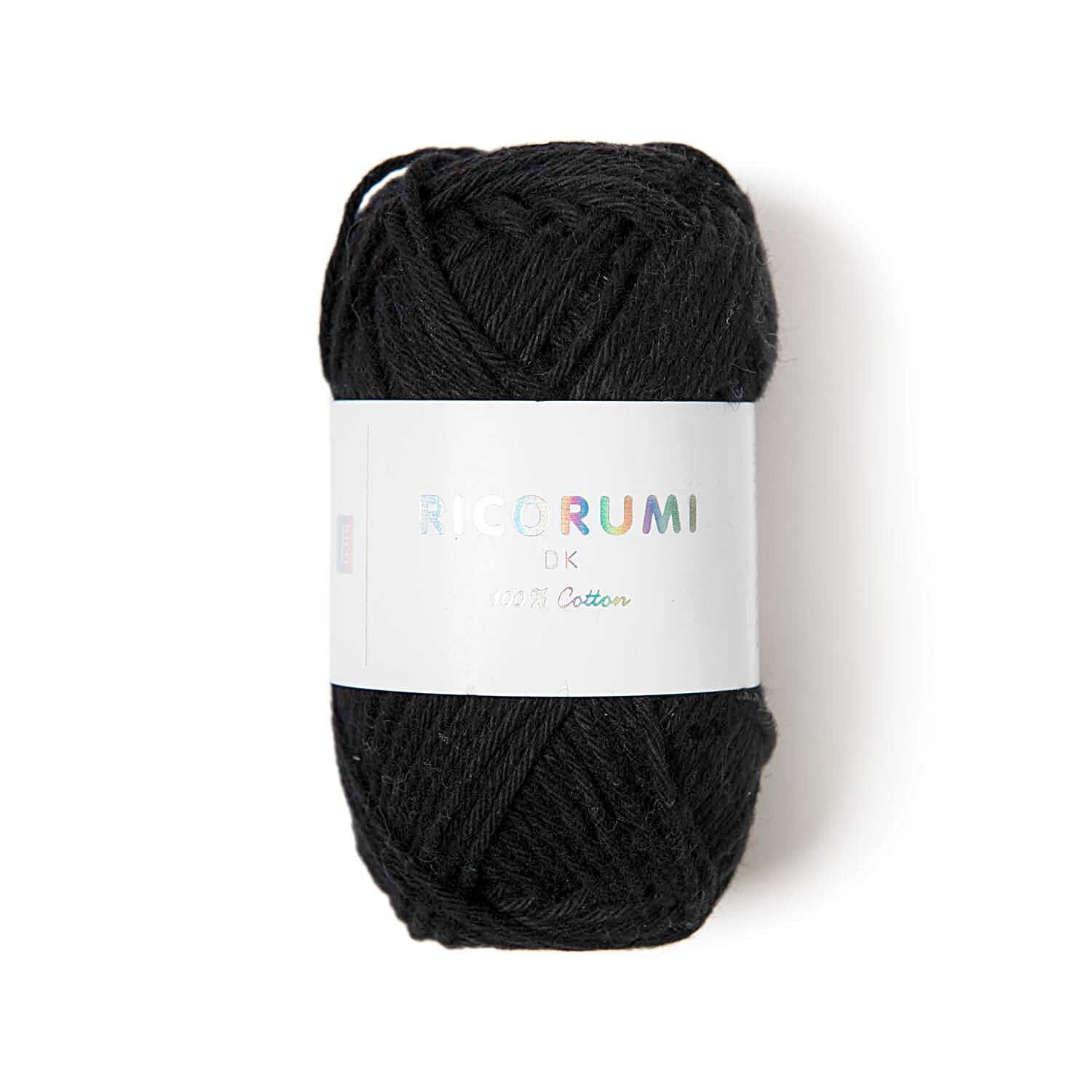 Ricorumi dk H�kelgarn, 100% Baumwolle, 25 g, Schwarz