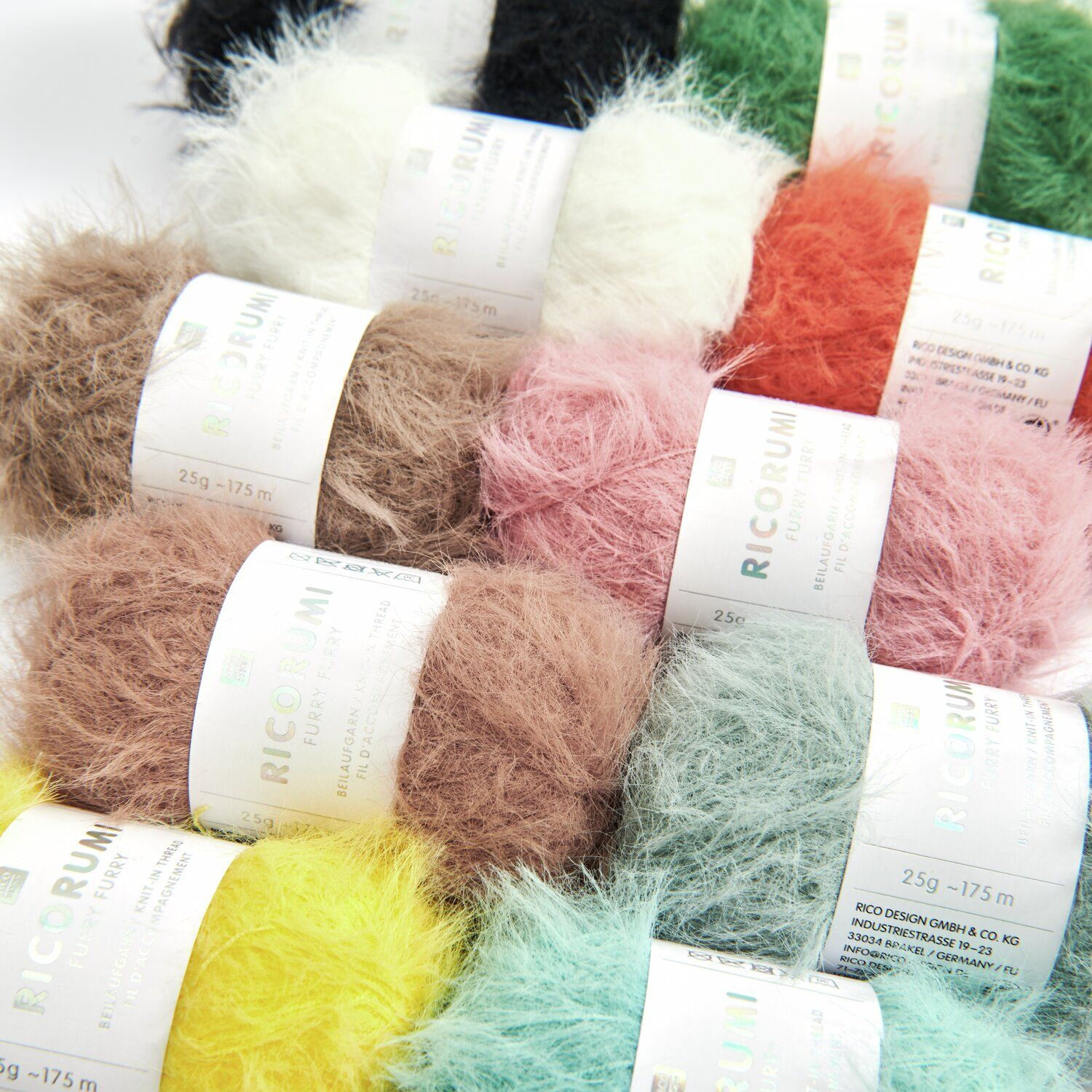 Ricorumi Furry Furry Kreativgarn, 100% Polyamid, 25 g, Wei� Bild 4