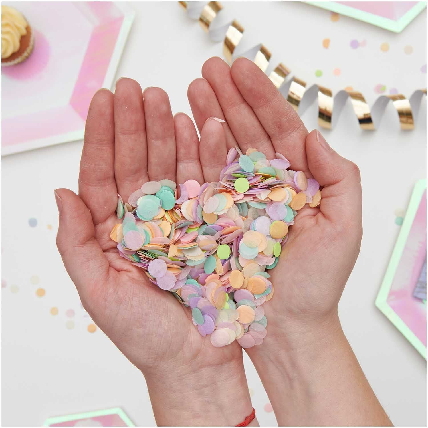 Konfetti rund, Regenbogen Pastell Mix, 20 g Bild 2
