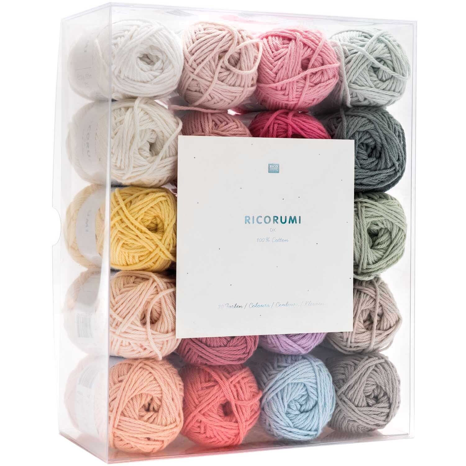 Ricorumi dk H�kelgarn Set Pastell, 100% Baumwolle, 20x 25g sortiert
