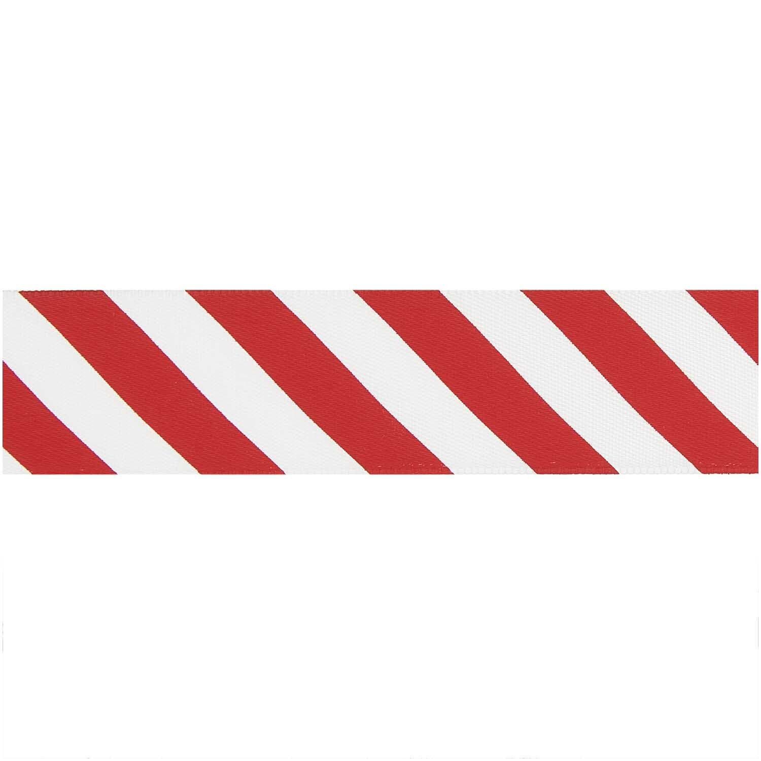 Satinband Streifen, 100% Polyester, Rot-Wei�, 25 mm x 3 m Bild 2