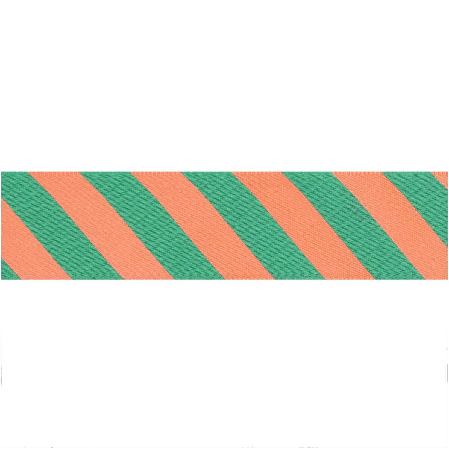 Satinband Streifen, 100% Polyester, Neon Rot-T�rkis, 25 mm x 3 m Bild 2