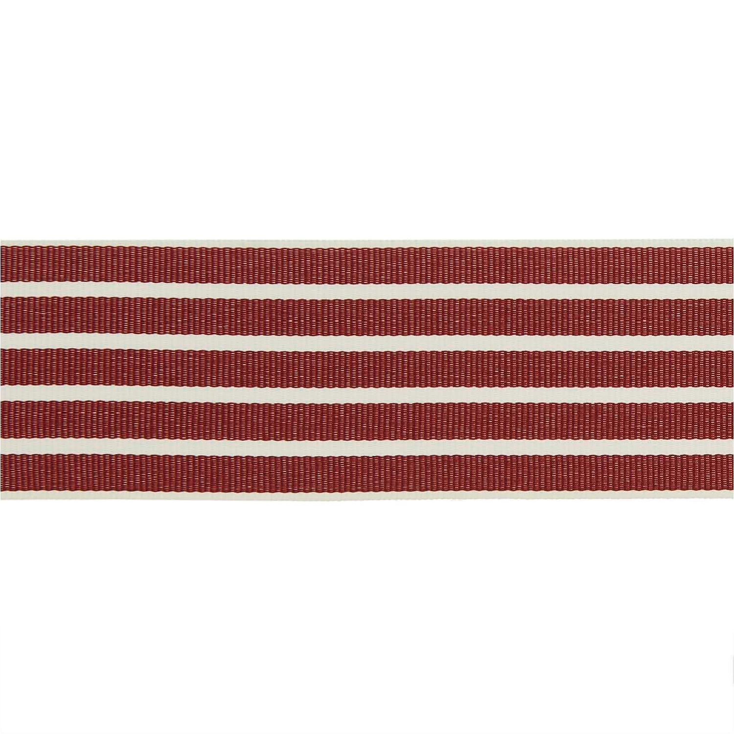 Webband Streifen, 100% Polyester, Bordeaux-Creme, 38 mm x 3 m Bild 2