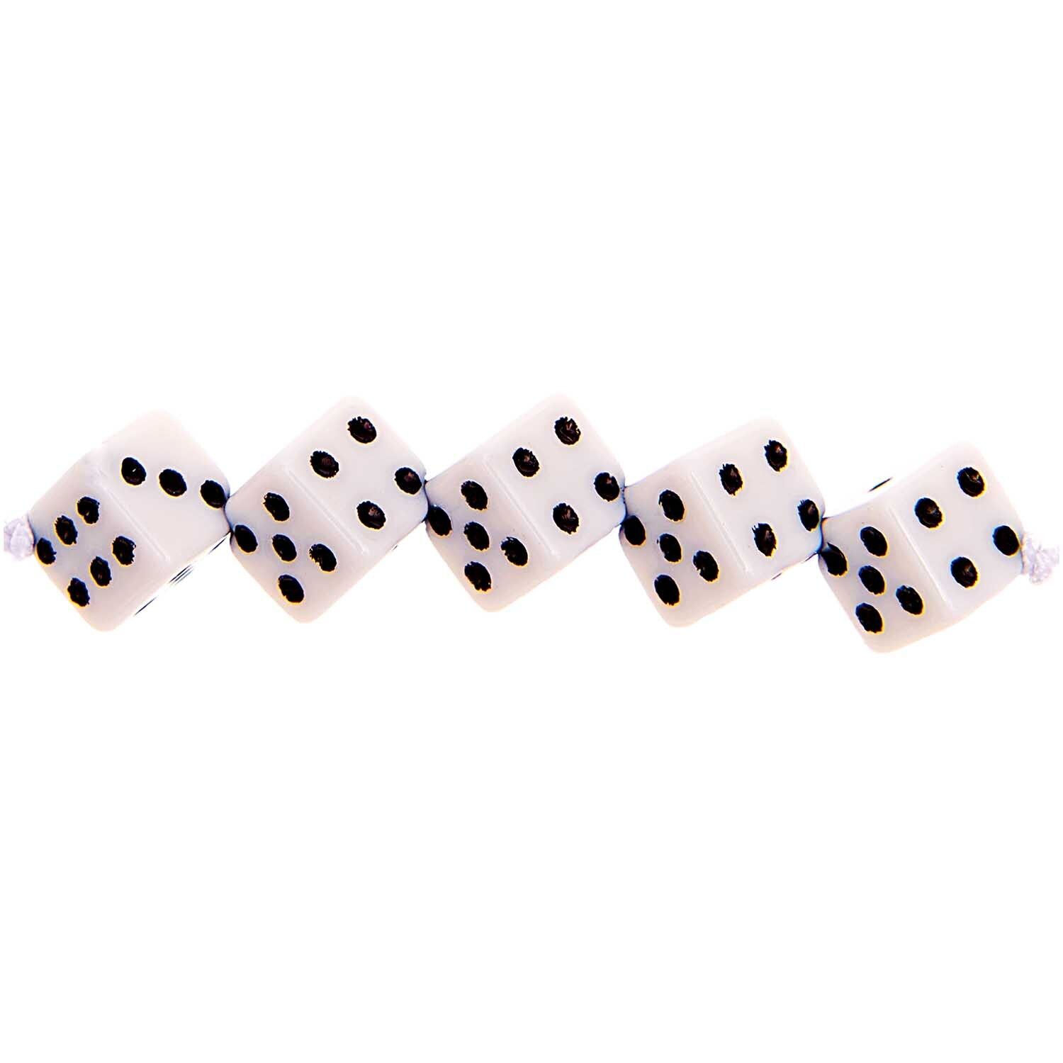 Kunststoff-Perlen Itoshii, W�rfel, 6 x 6 x 6 mm, 96 Stk, Classic Wei�