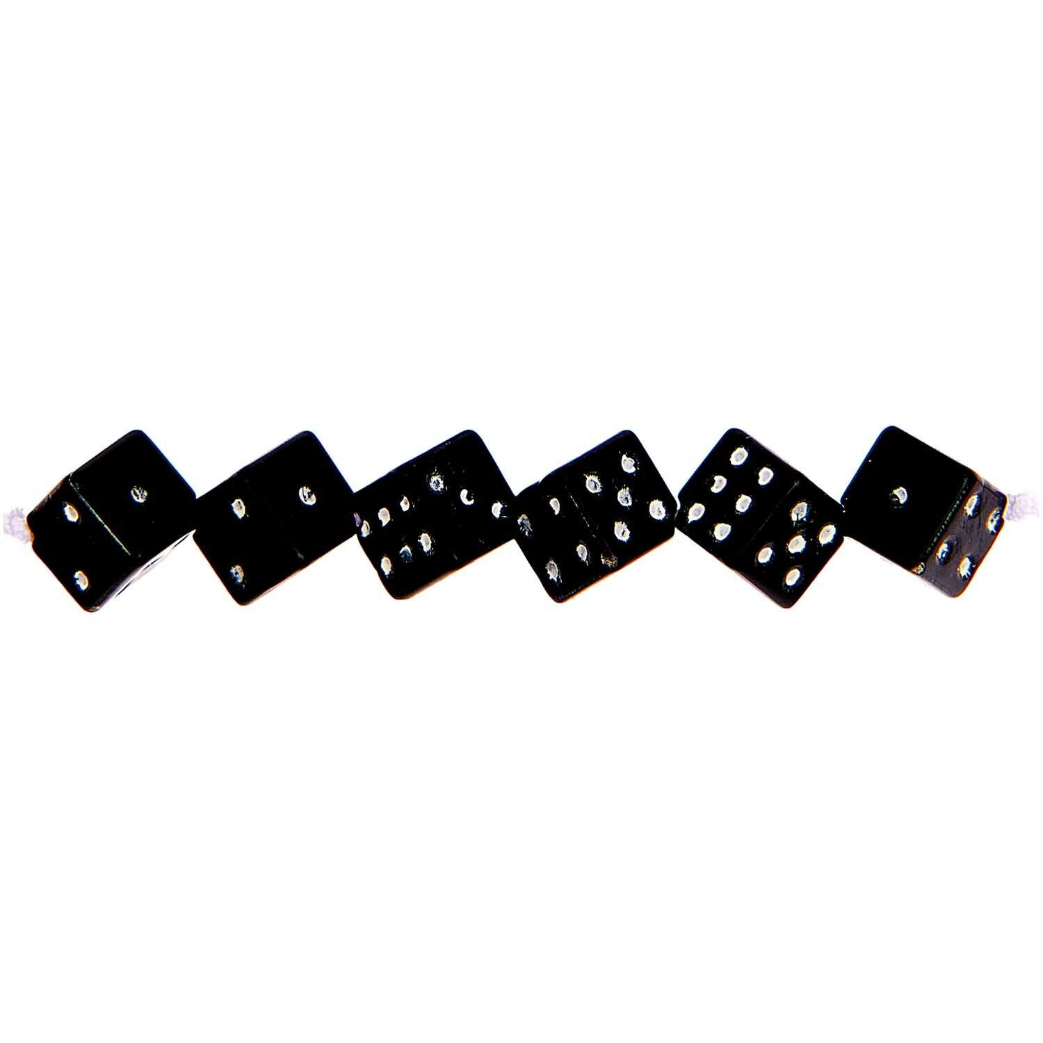Kunststoff-Perlen Itoshii, W�rfel, 6 x 6 x 6 mm, 96 Stk, Classic Schwarz