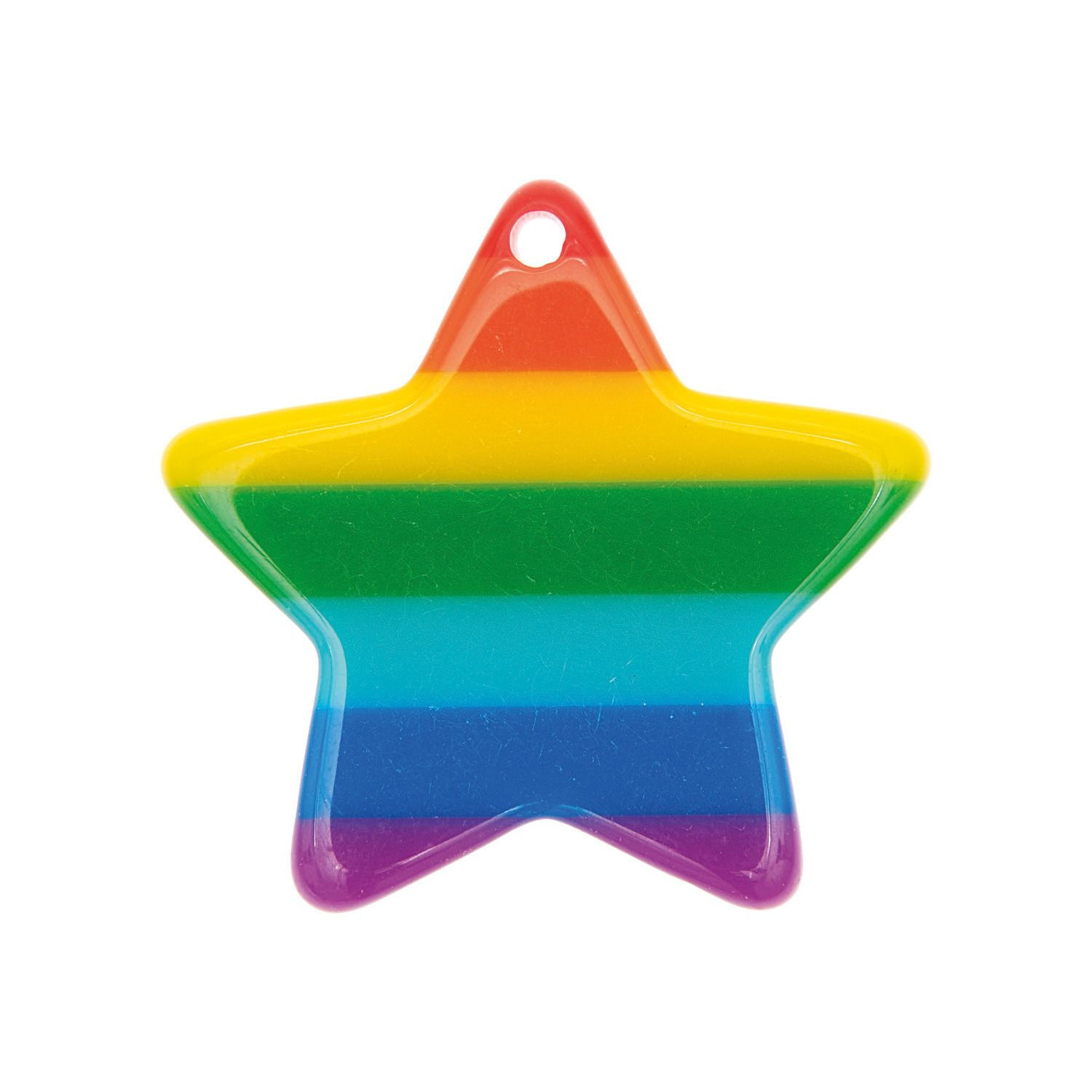 Kunststoff-Anh�nger, Itoshii, Stern, gestreift, 26 x 25 x 3 mm, 1 Stk, Regenbogen