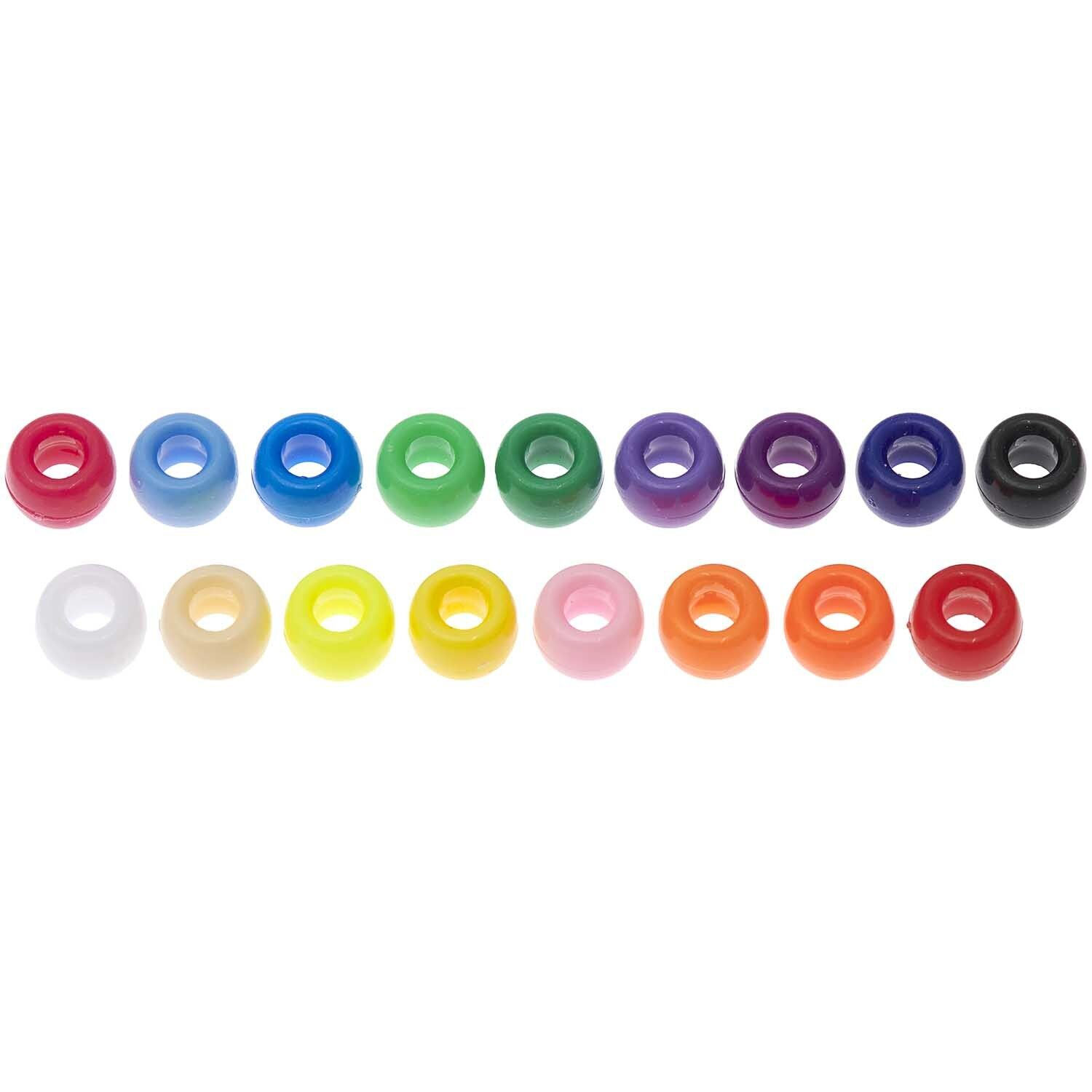 Kunststoff Gro�loch-Perlen, Itoshii Ponii, rund, 9 x 6 mm, 400 Stk, Bunt
