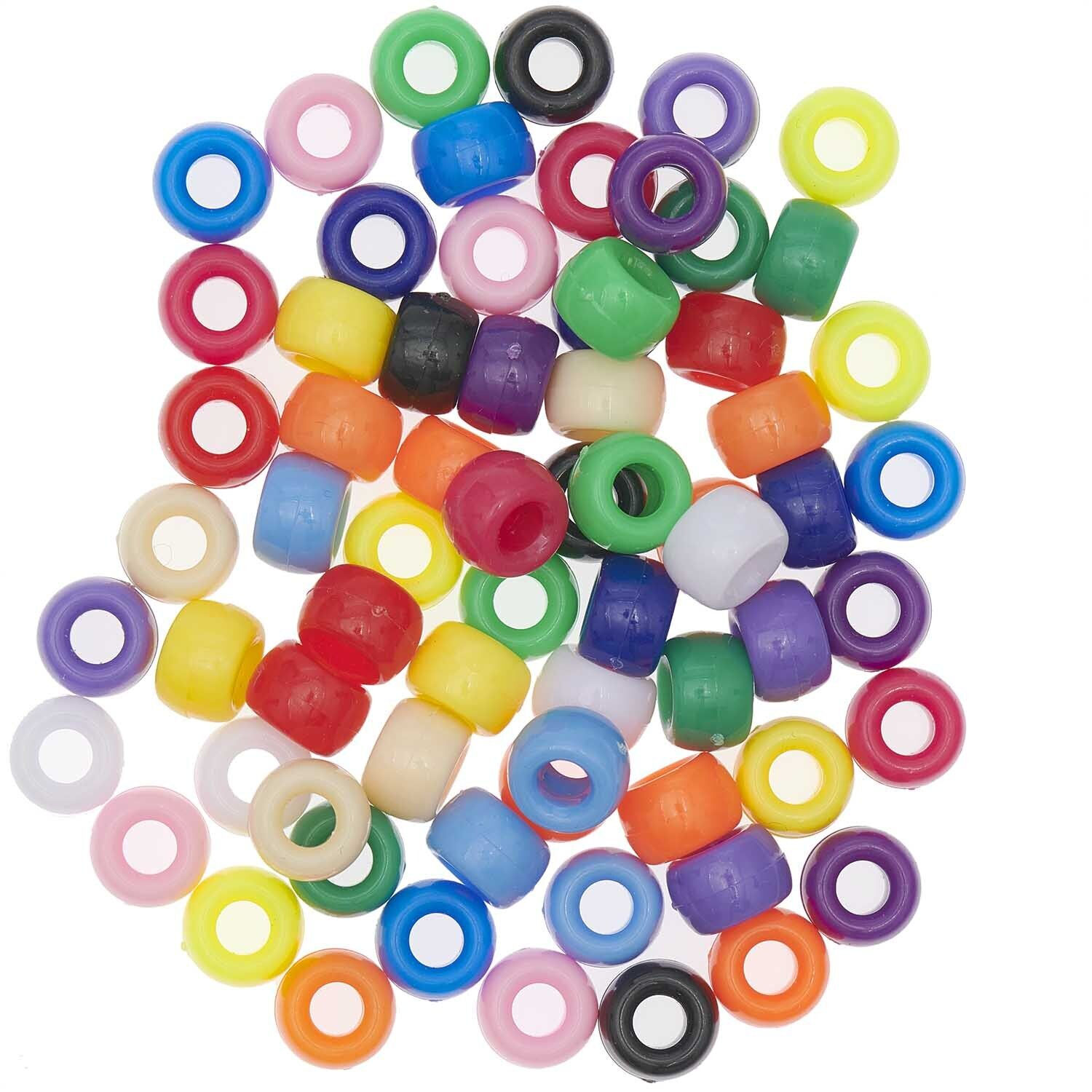 Kunststoff Gro�loch-Perlen, Itoshii Ponii, rund, 9 x 6 mm, 400 Stk, Bunt Bild 2