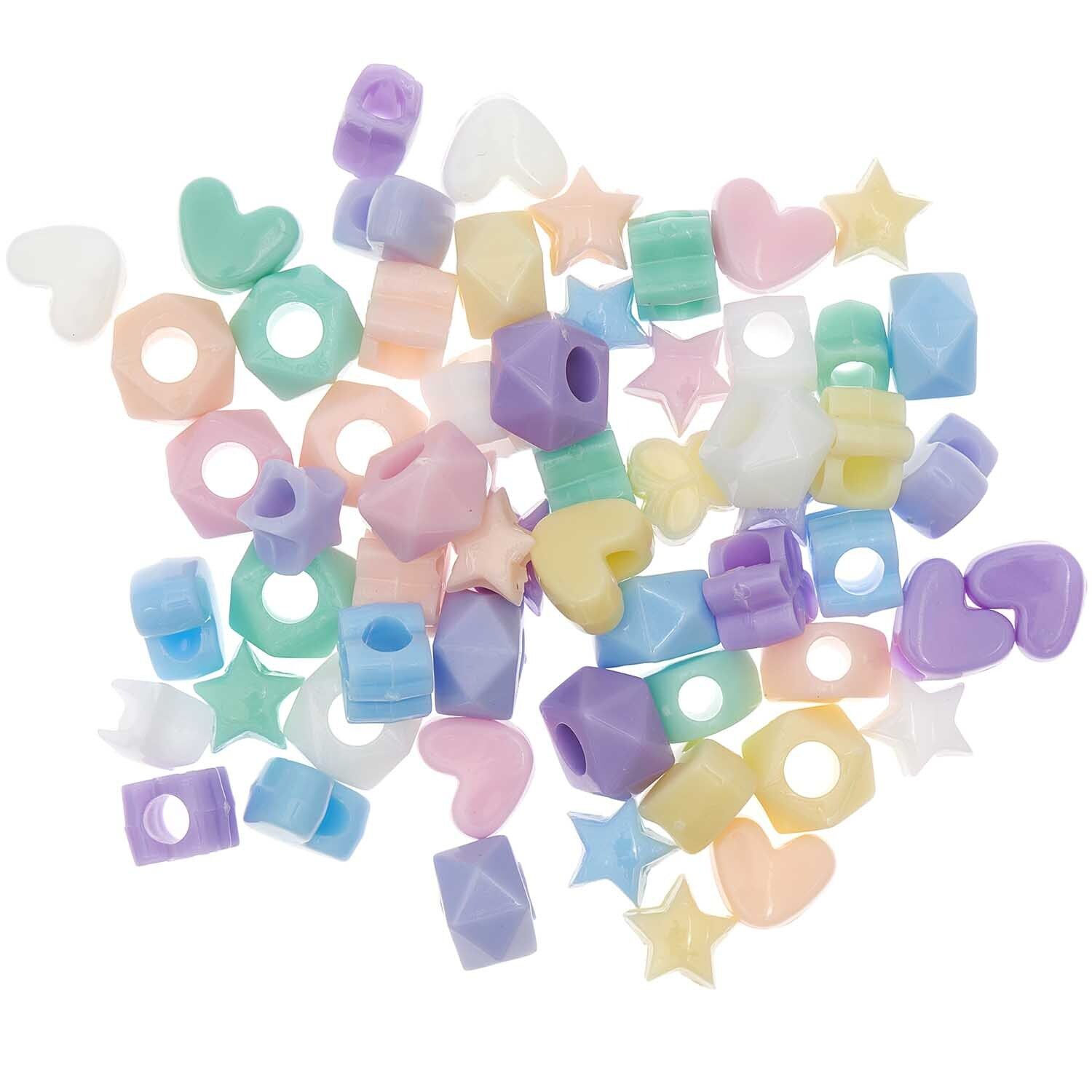 Kunststoff Gro�loch-Perlen, Itoshii Ponii, 9 x 6 mm, 256 Stk, Formmix Pastell Bild 2