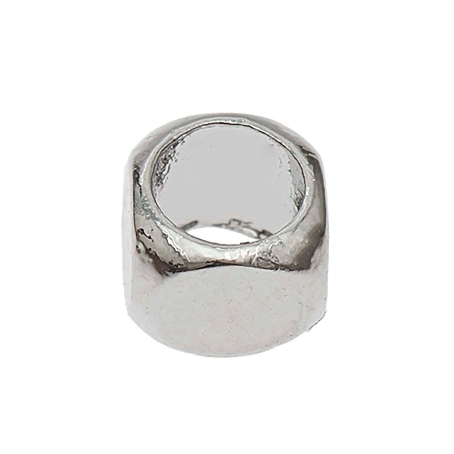 Metall Gro�loch-Perlen, Itoshii Ponii, W�rfel, 5 x 5 mm, 20 Stk, Silber Bild 3