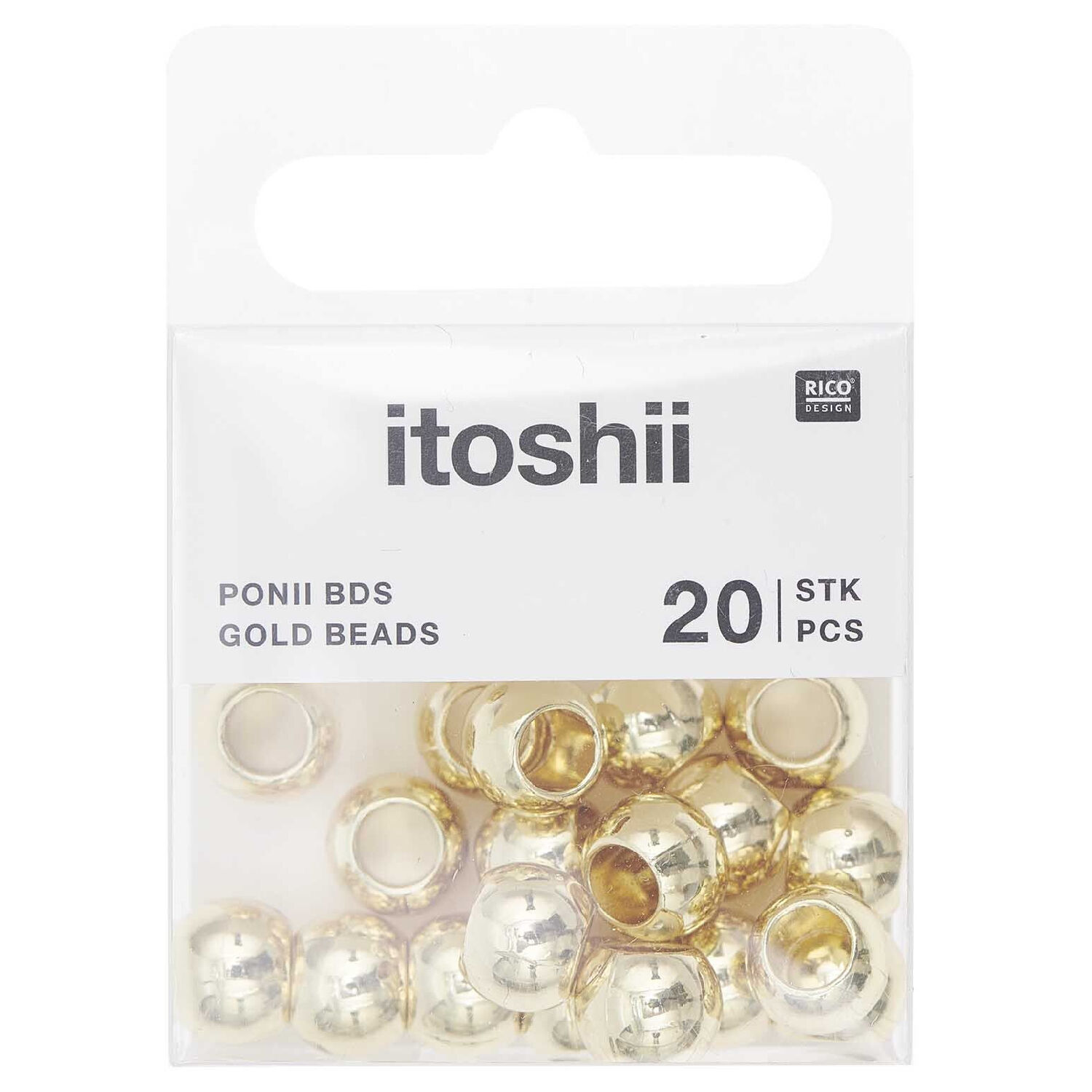 Metall Gro�loch-Perlen, Itoshii Ponii, Perle, 9 x 7 mm, 20 Stk, Gold Bild 3