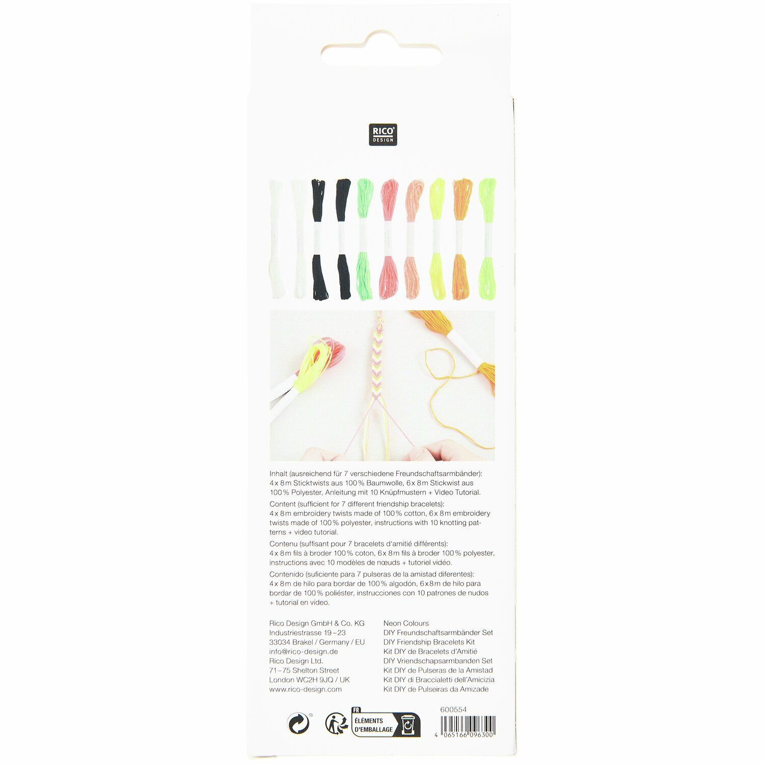 DIY Freundschaftsarmb�nder Set, 10 Farben je 8m, Neon Colours Bild 2
