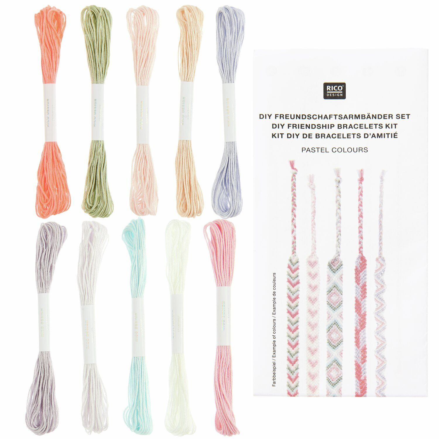 DIY Freundschaftsarmb�nder Set, 10 Farben je 8m, Pastel Colours Bild 3