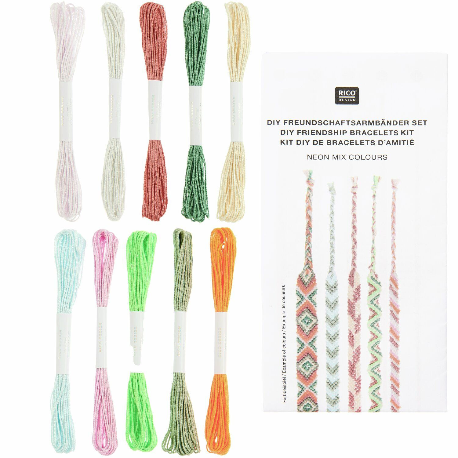 DIY Freundschaftsarmb�nder Set, 10 Farben je 8m, Neon Mix Bild 3