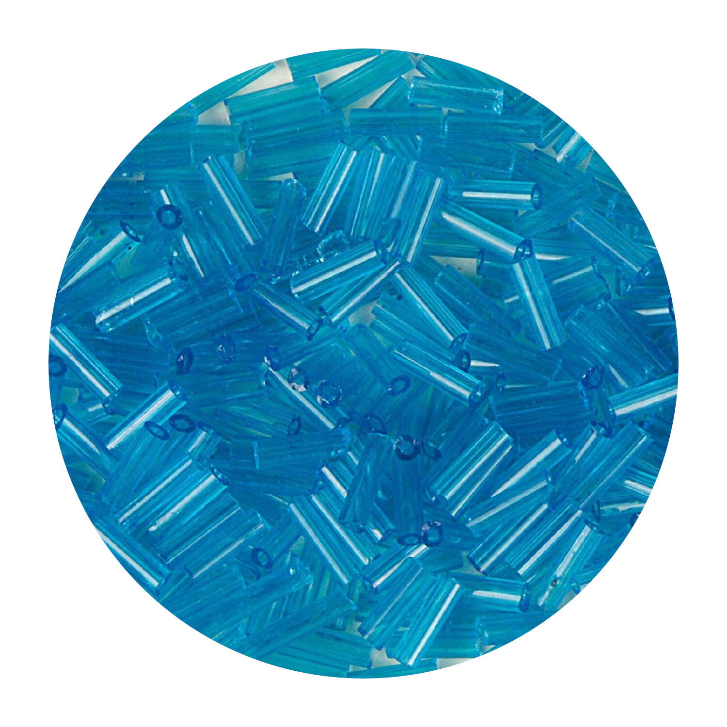 Rocailles-Perlen St�bchen, 6,75 mm, 14 g, T�rkis Irisierend