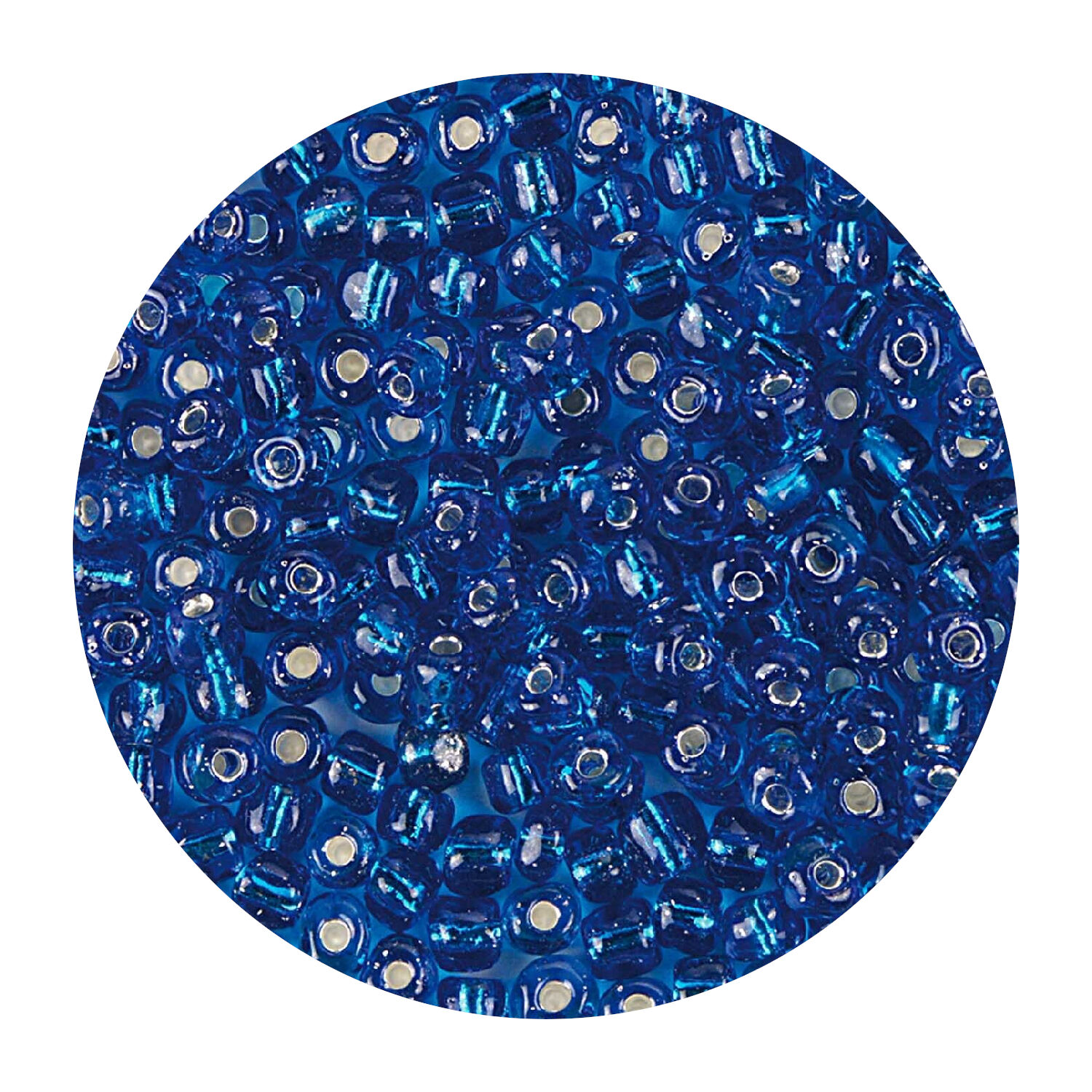 Rocailles-Perlen, 4 mm, 14 g, T�rkis mit Silbereinzug