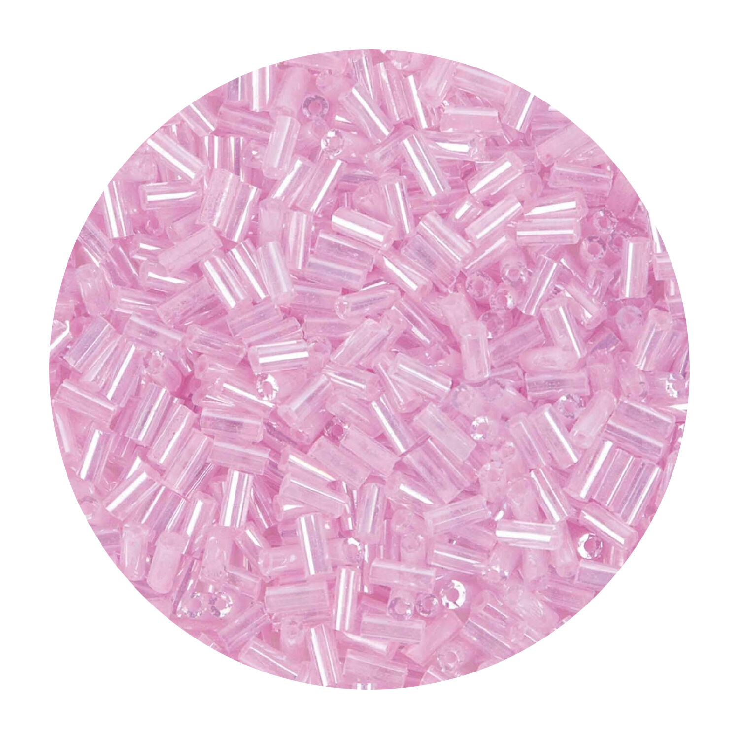 Rocailles-Perlen St�bchen, 6,75 mm, 14 g, Rosa Transparent