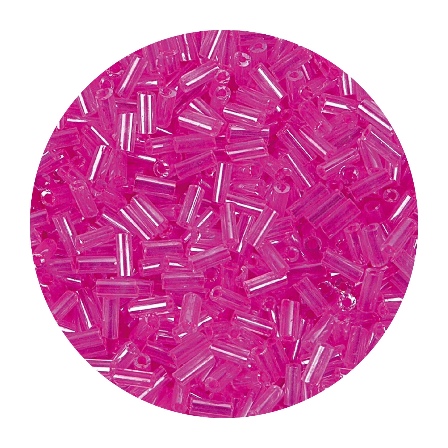 Rocailles-Perlen St�bchen, 6,75 mm, 14 g, Pink Transparent