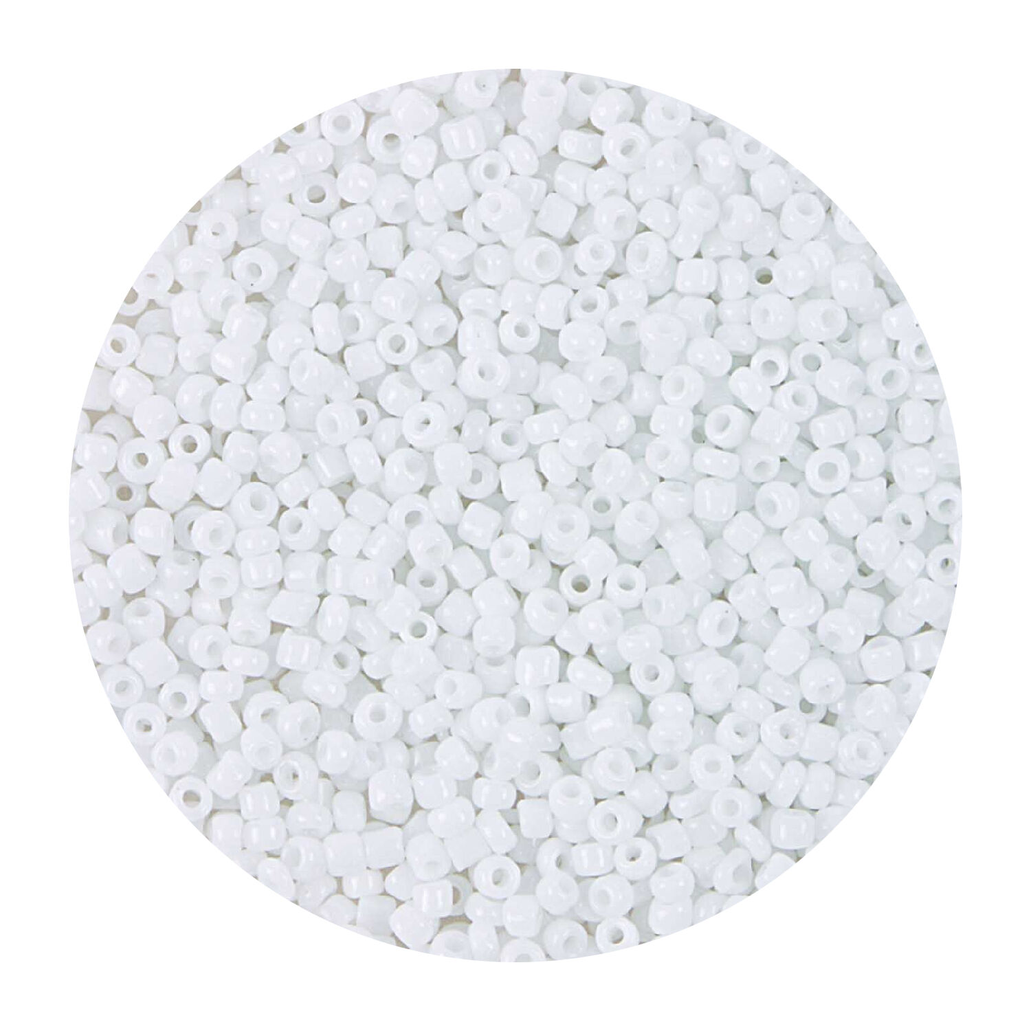 Rocailles-Perlen, 2 mm, 14 g, Wei� Opak