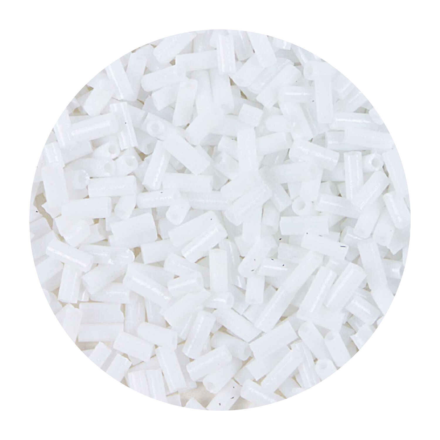 Rocailles-Perlen St�bchen, 6,75 mm, 14 g, Wei� Opak