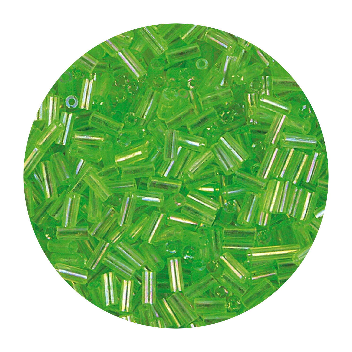 Rocailles-Perlen St�bchen, 6,75 mm, 14 g, Pistazie Opak