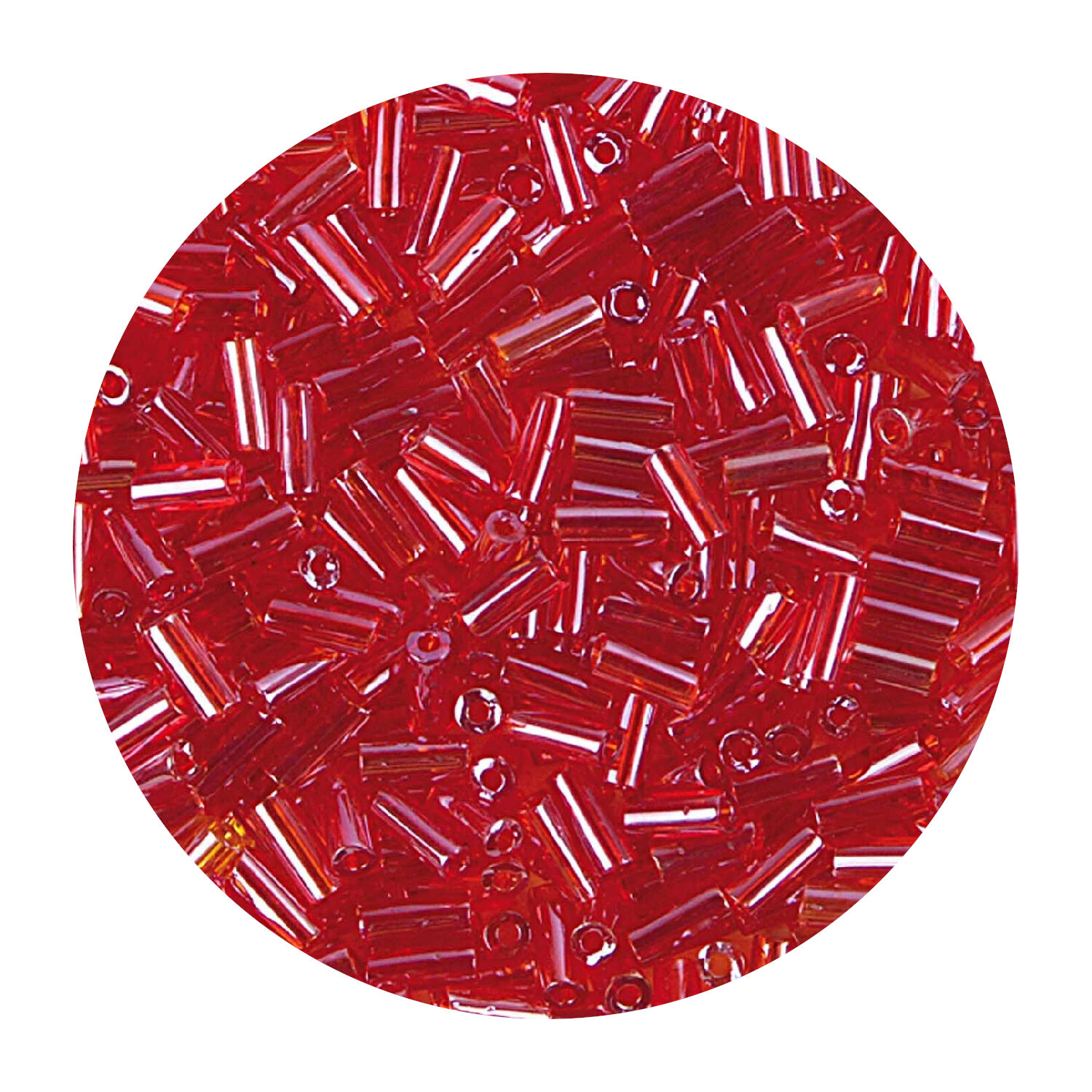 Rocailles-Perlen St�bchen, 6,75 mm, 14 g, Rot Gl�nzend