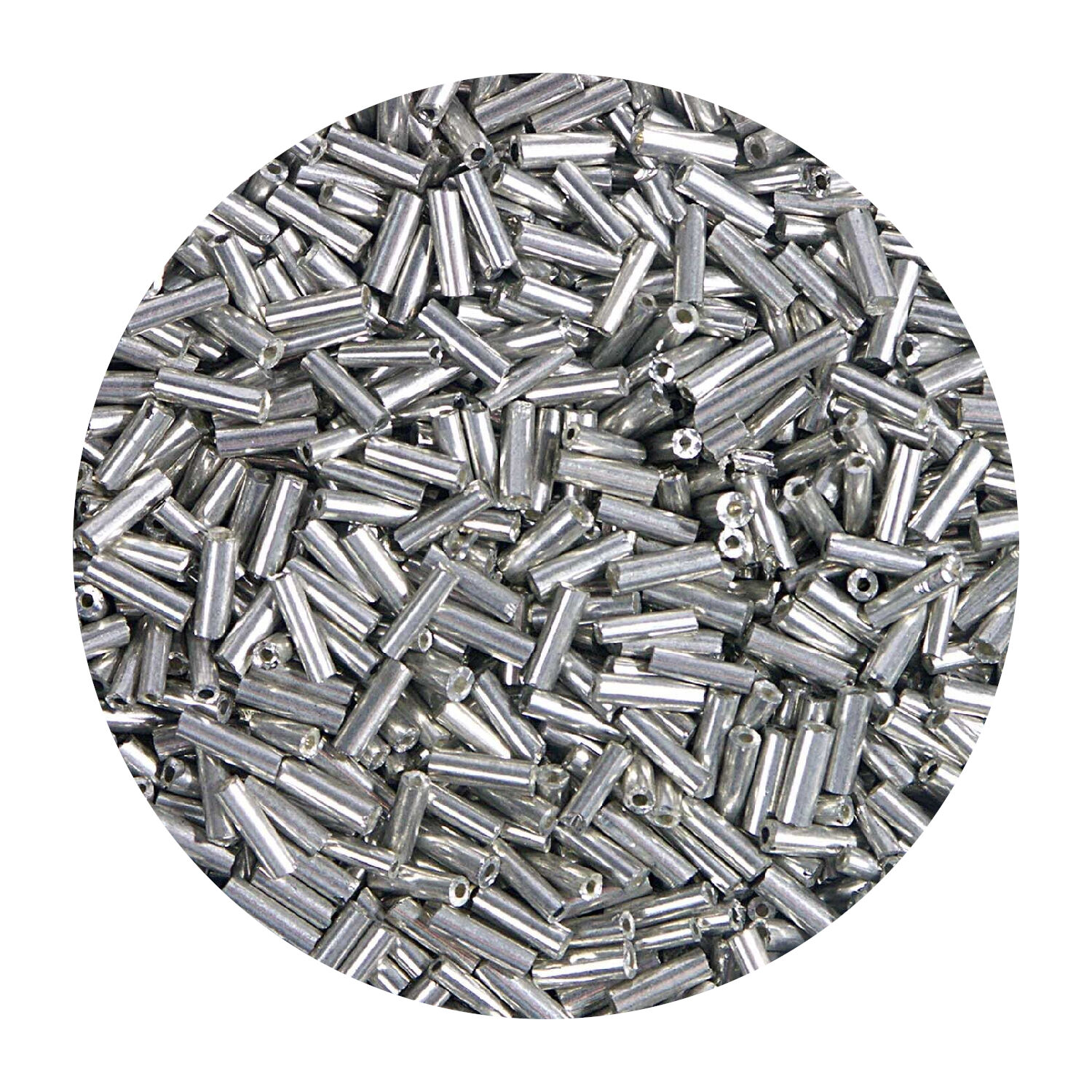 Rocailles-Perlen St�bchen, 6,75 mm, 14 g, Silber