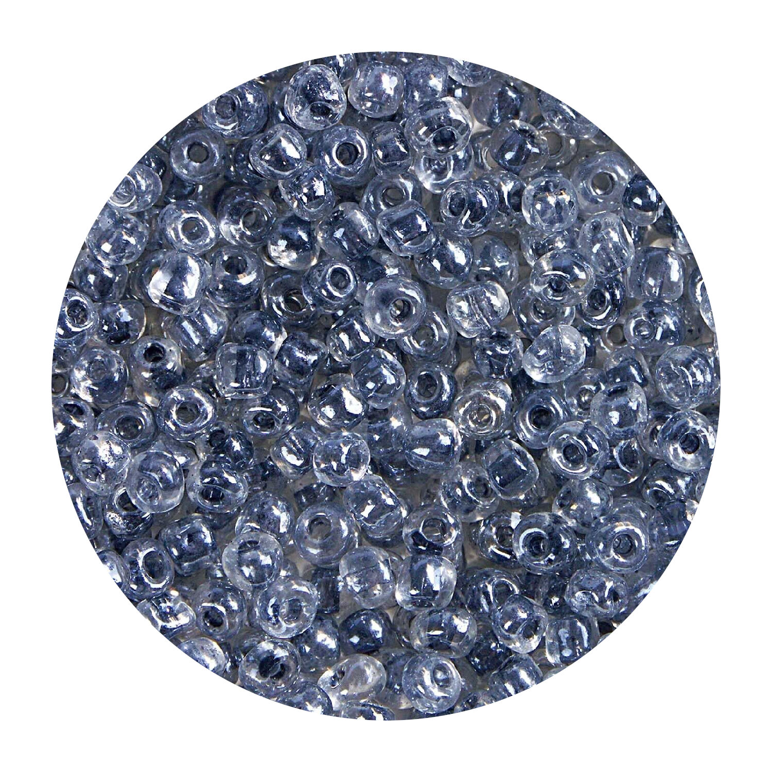 Rocailles-Perlen, 3,1 mm, 14 g, Schwarz Transparent