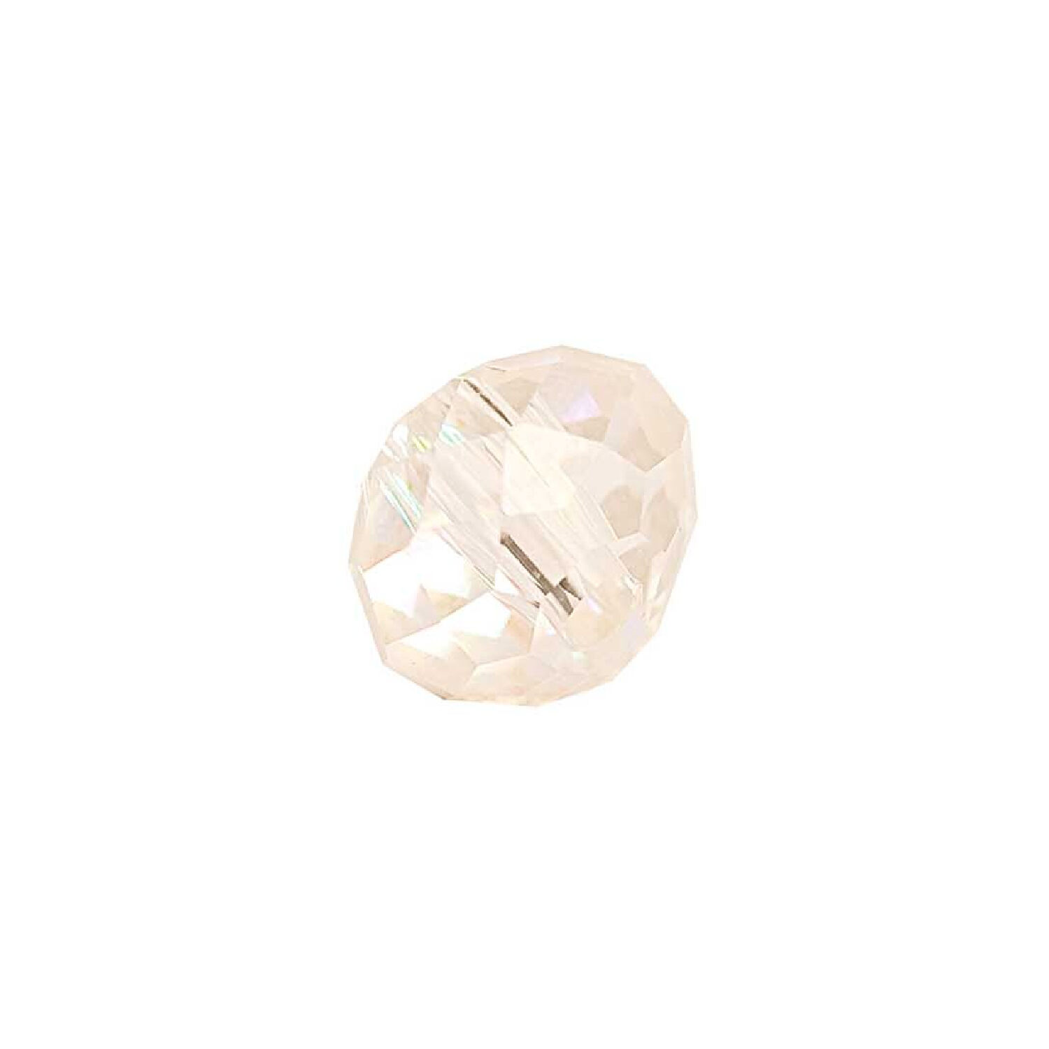 Glasschliff-Diskus Perle, 6 mm, 12 Stk, Wei� Regenbogen