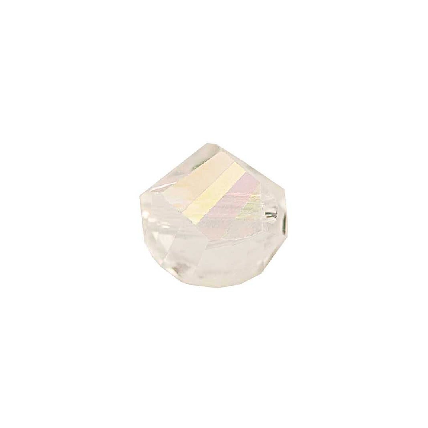 Glasschliff-Kandis Perle, 6 mm, 12 Stk, Wei� Regenbogen