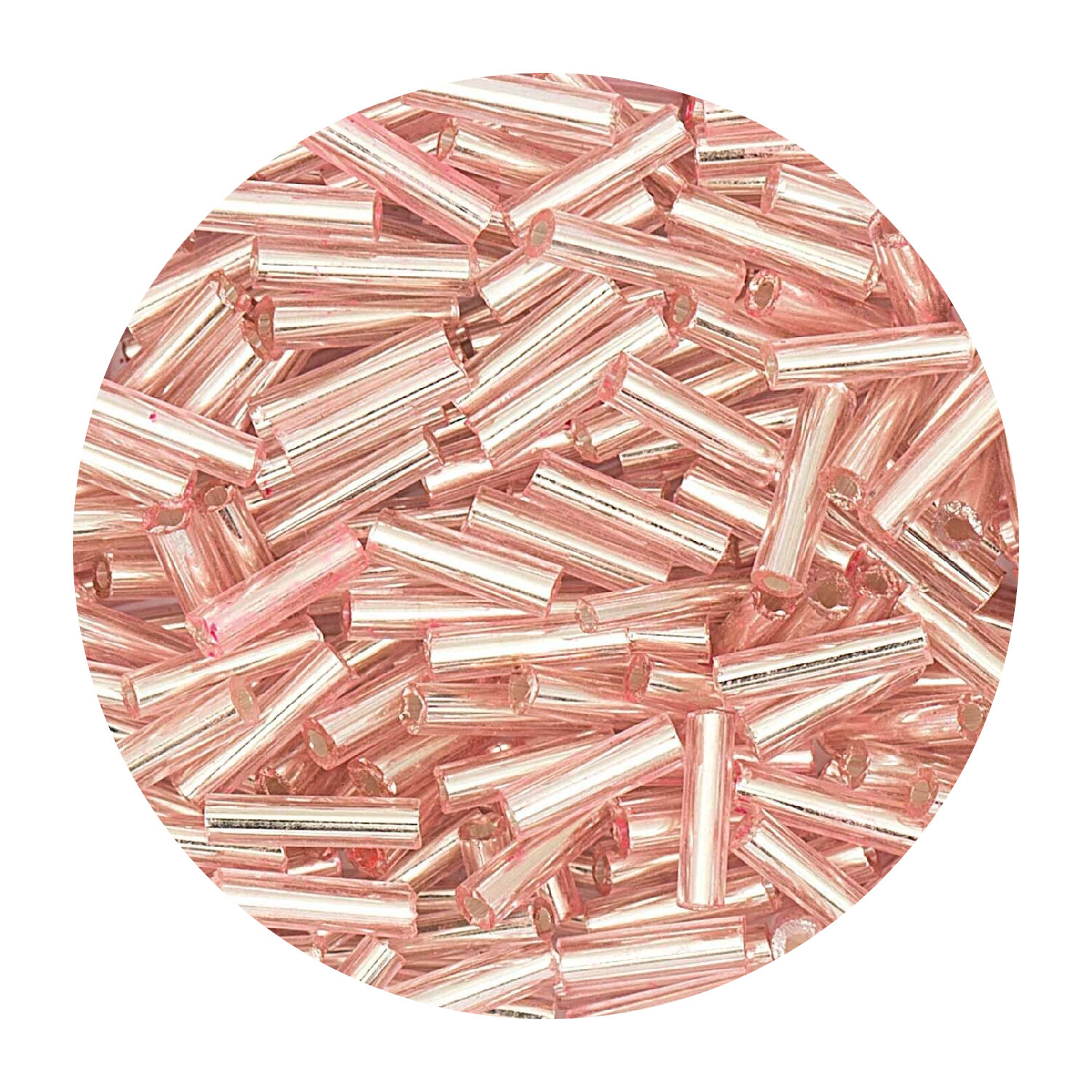 Rocailles-Perlen St�bchen, 6,75 mm, 14 g, Rosa Irisierend