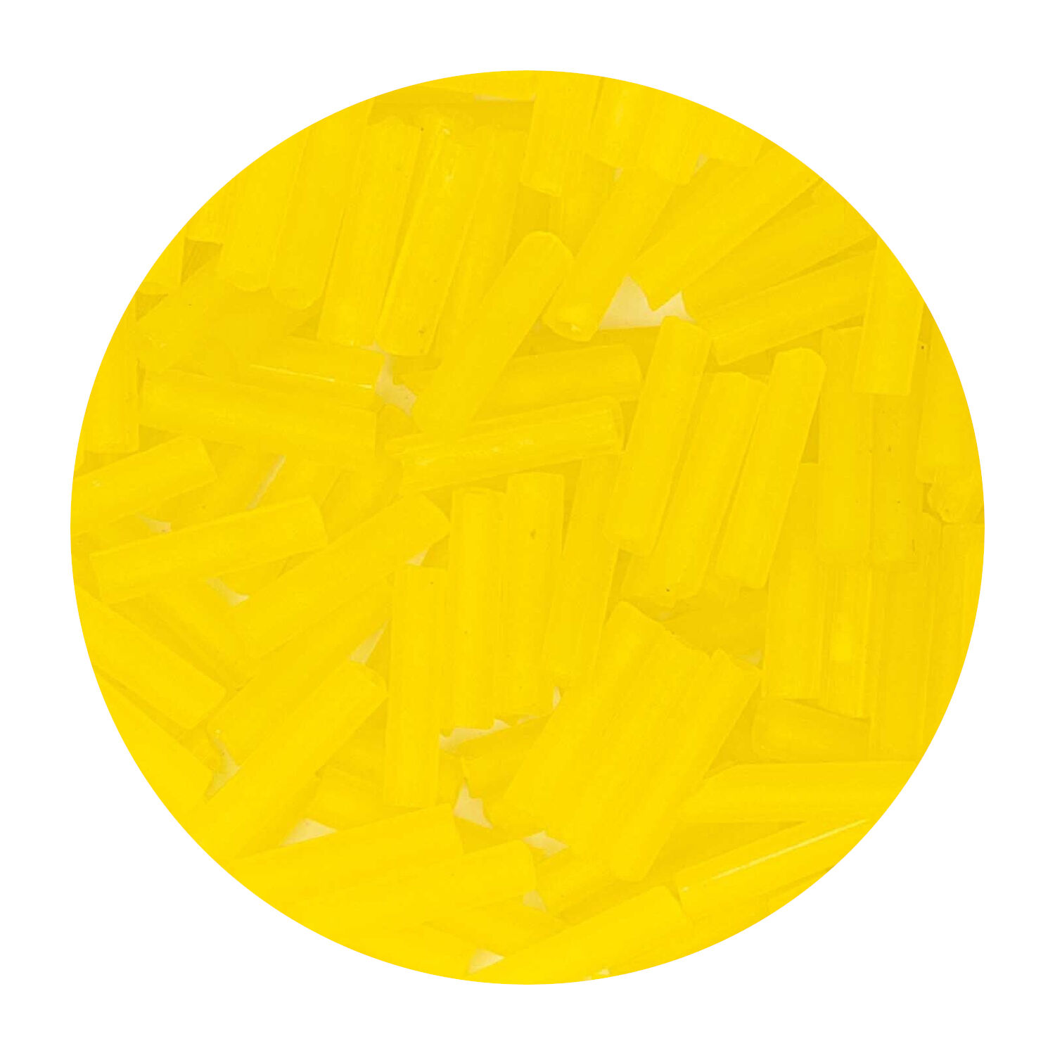 Rocailles-Perlen St�bchen, 6,75 mm, 14 g, Gelb Matt