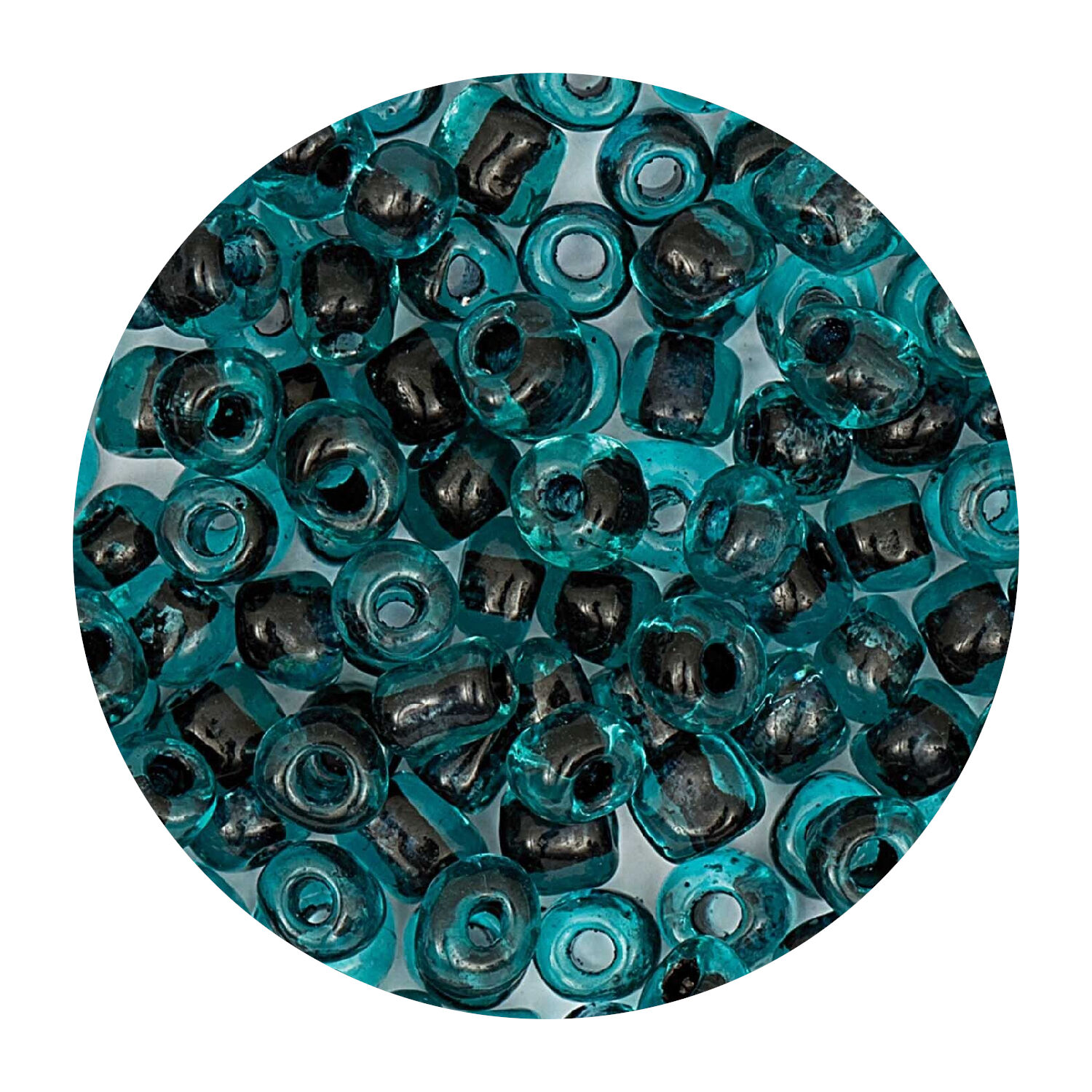 Rocailles-Perlen, 4 mm, 14 g, Gr�n-Lila Transparent