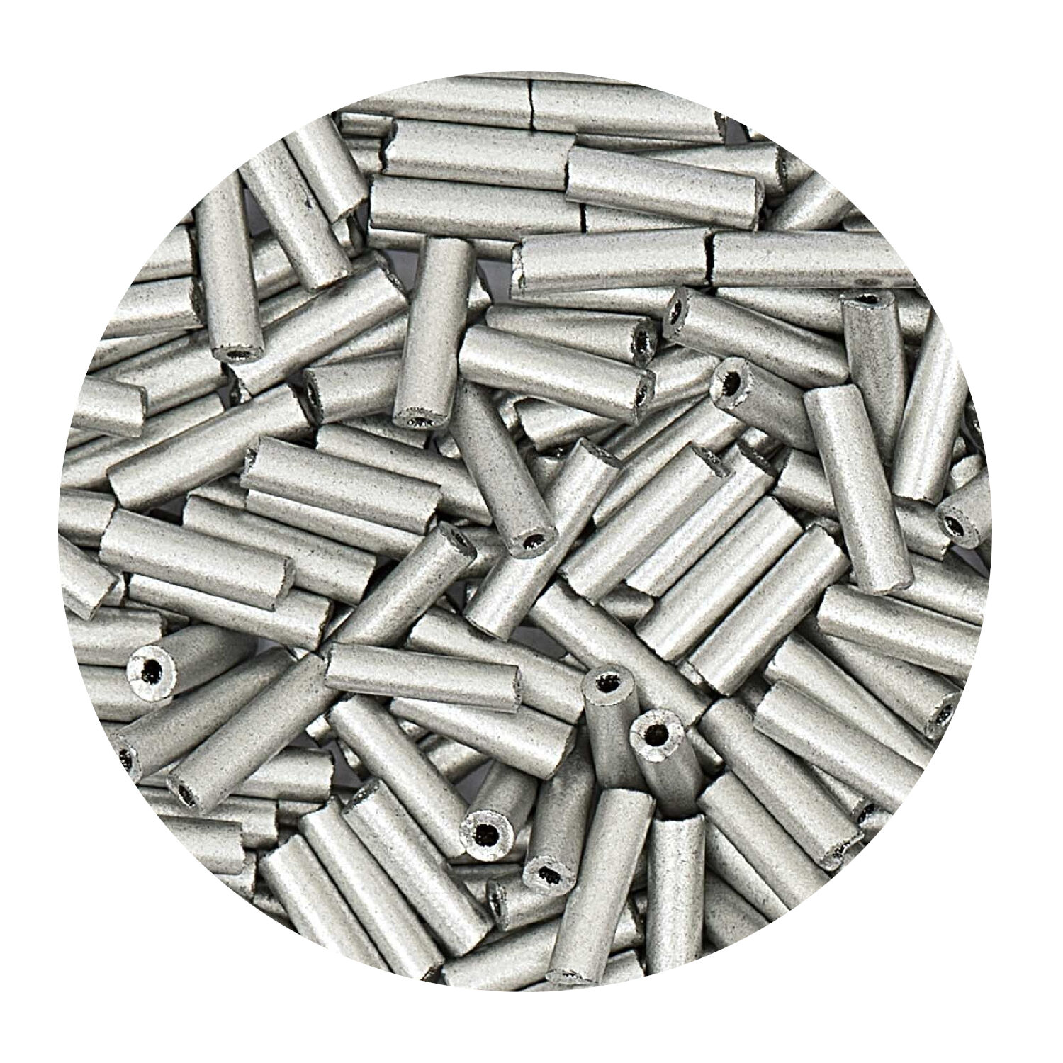 Rocailles-Perlen St�bchen, 6,75 mm, 14 g, Grau