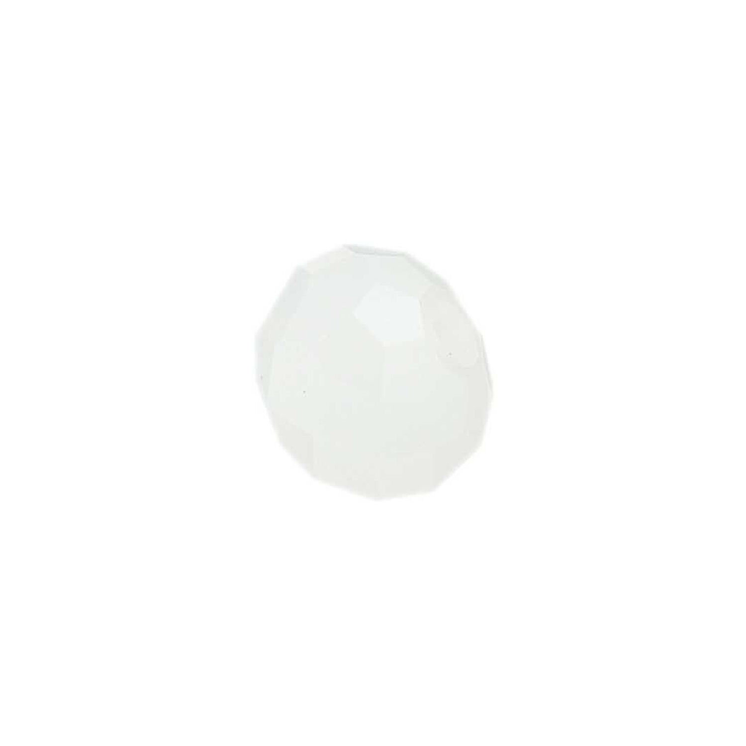 Glasschliff-Diskus Perle, 6 mm, 12 Stk, Wei� Milchig