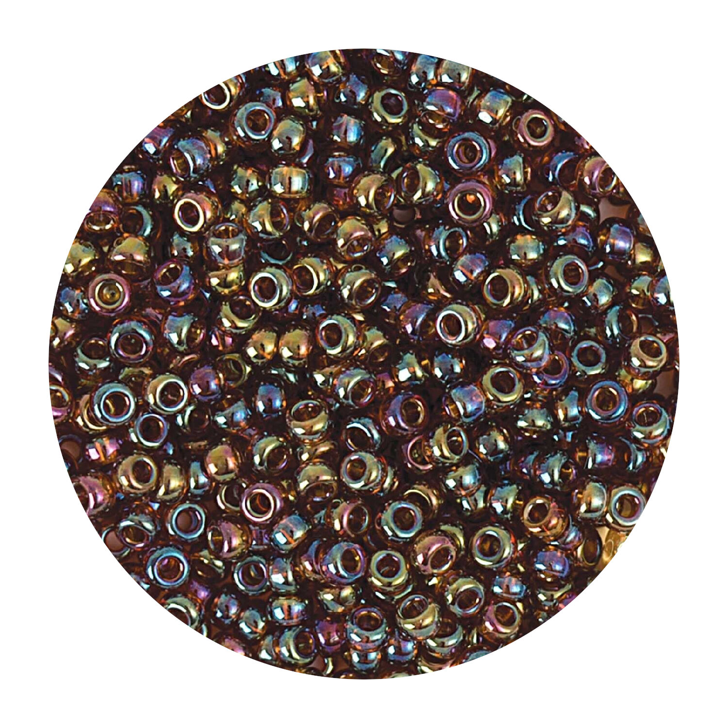 Rocailles-Perlen Itoshii, 2,2 mm, 12 g, Beere-Gr�n Regenbogen