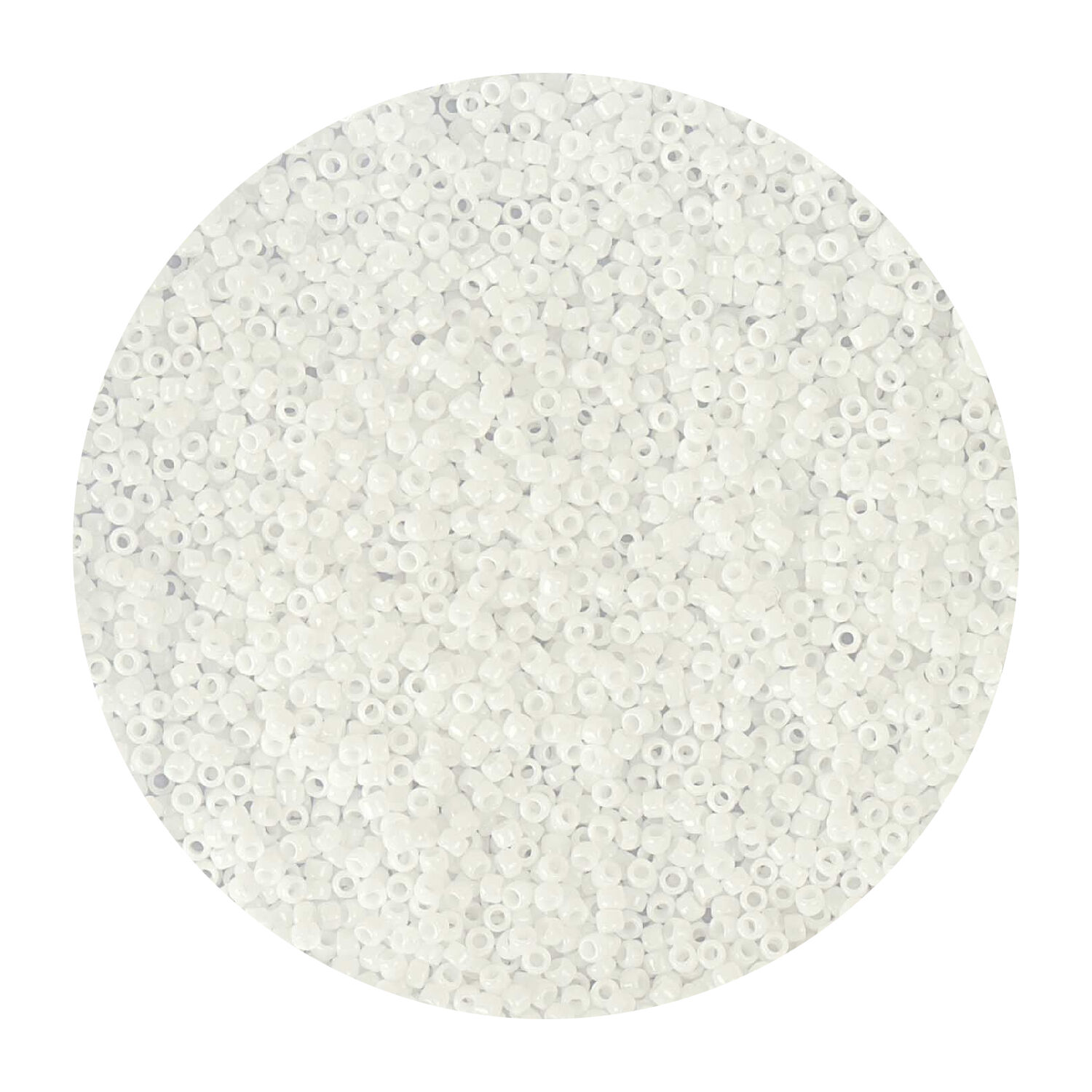 Rocailles-Perlen Itoshii Mini, 1,5 mm, 10 g, Perlmutt-Wei� Opak