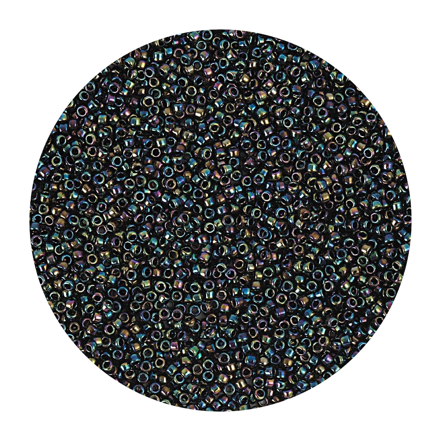 Rocailles-Perlen Itoshii Mini, 1,5 mm, 10 g, Blau-Gr�n Metallic