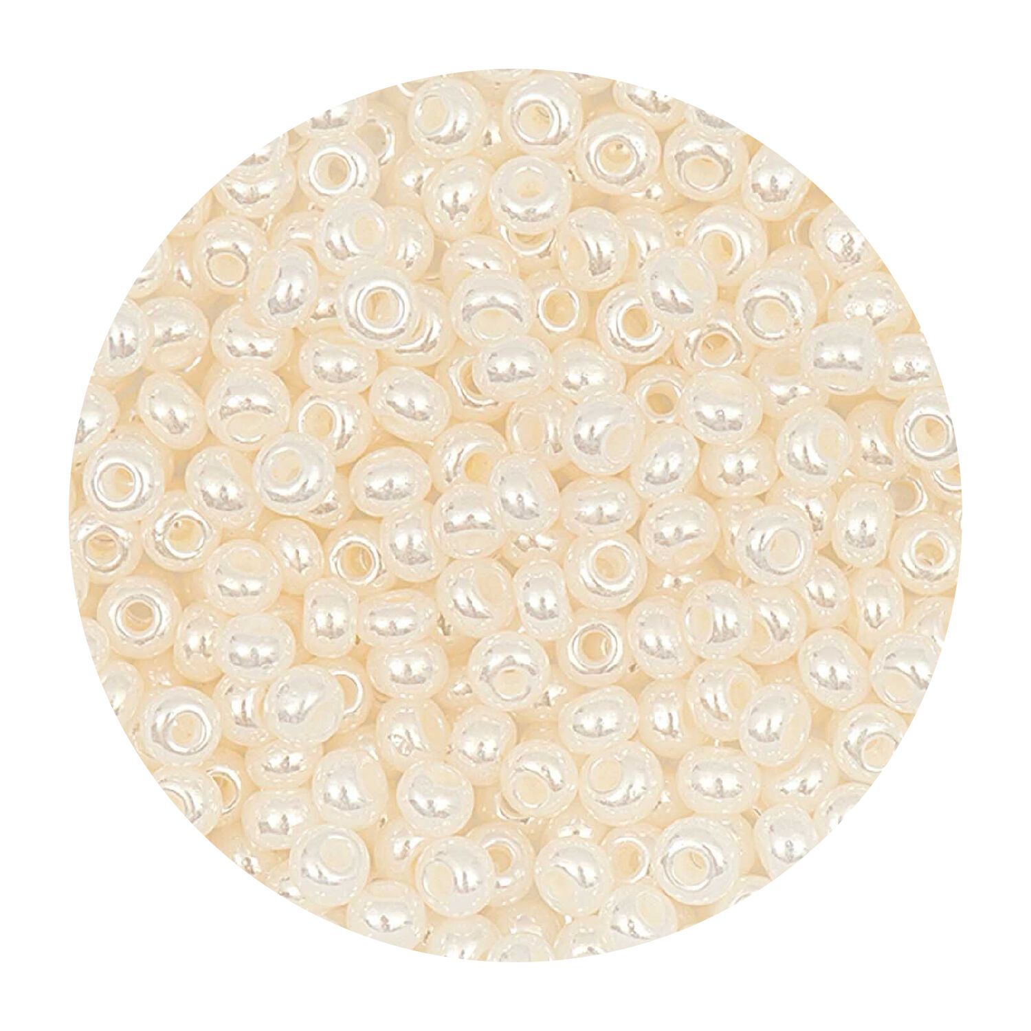Rocailles-Perlen Itoshii, 2,6 mm, 17 g, Wei� Perlmutt