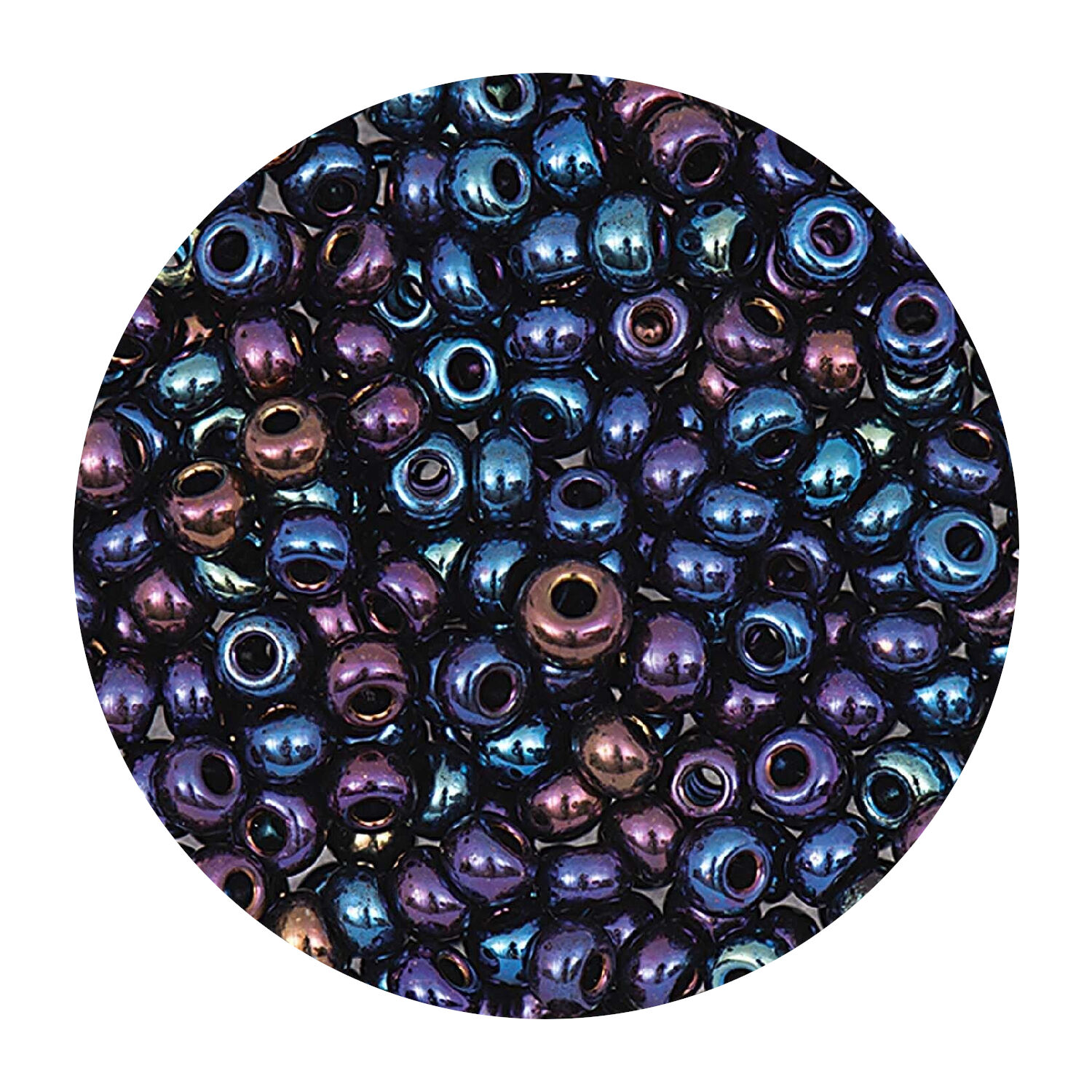 Rocailles-Perlen Itoshii, 2,6 mm, 17 g, Blau Irisierend Gr�n
