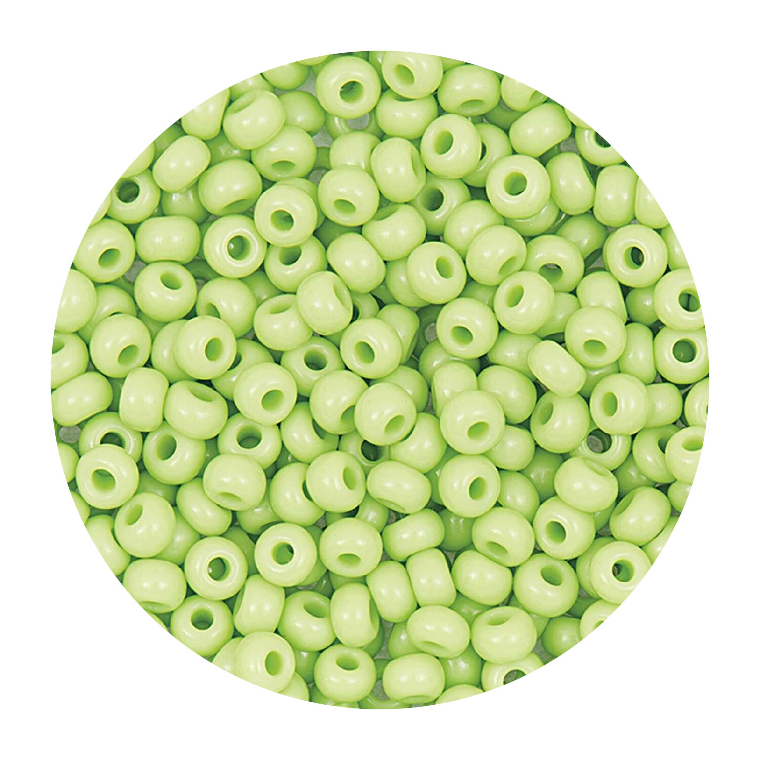 Rocailles-Perlen Itoshii, 2,6 mm, 17 g, Hellgr�n Opak