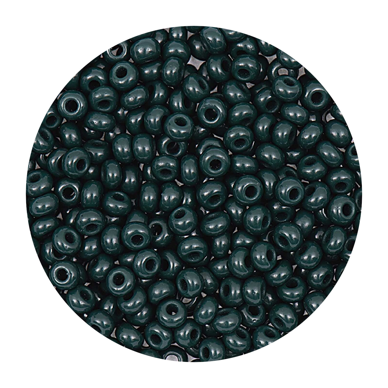 Rocailles-Perlen Itoshii, 2,6 mm, 17 g, Dunkelgr�n Opak