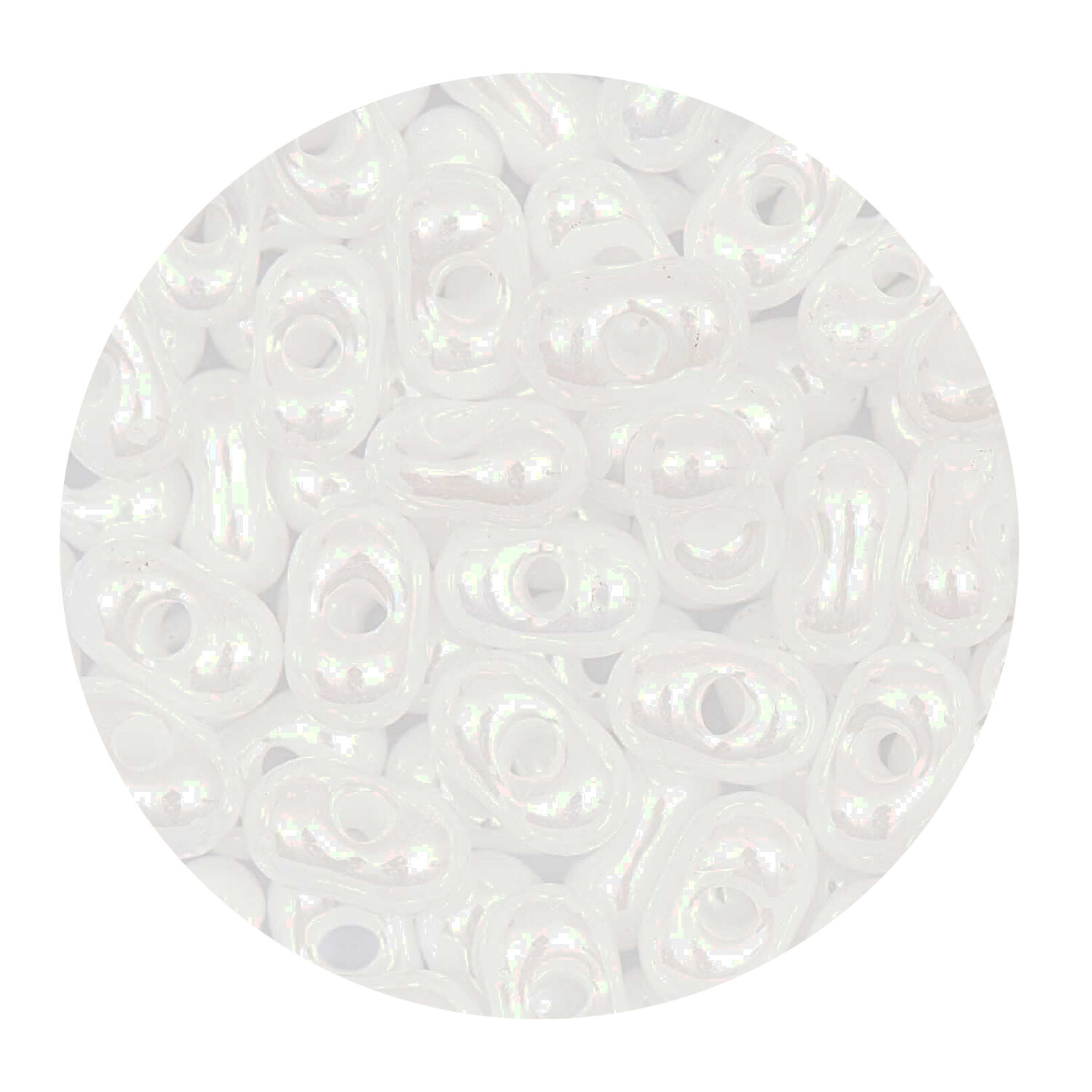 Rocailles-Perlen Itoshii Farfalle, 3,2 x 6,5 mm, 17 g, Wei� Perlmutt