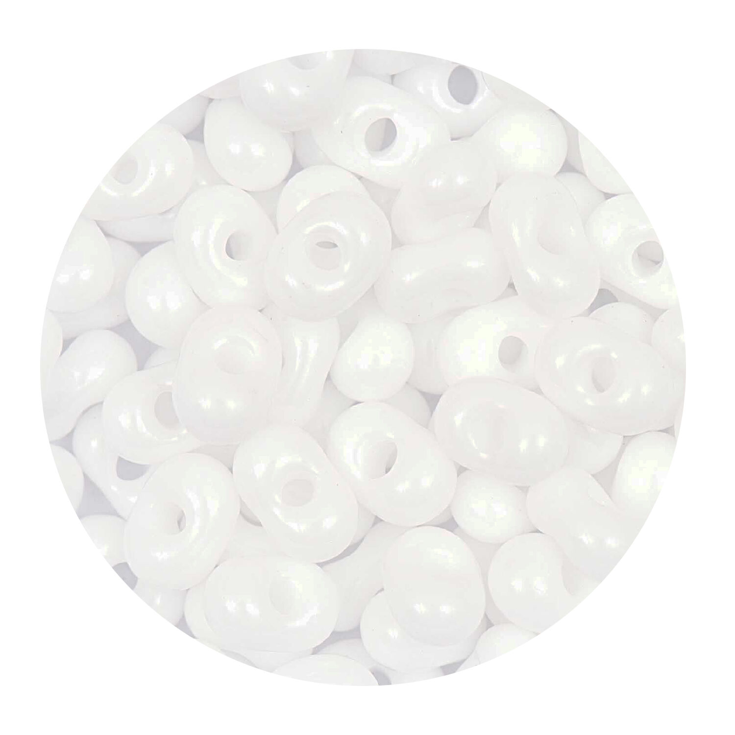 Rocailles-Perlen Itoshii Farfalle, 3,2 x 6,5 mm, 17 g, Wei� Opak