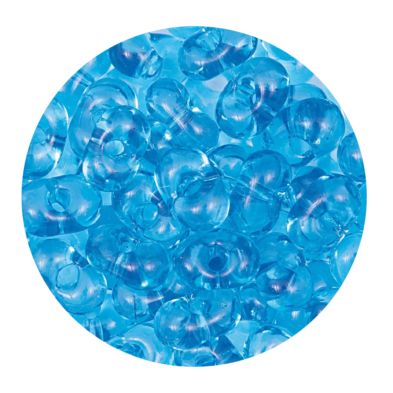 Rocailles-Perlen Itoshii Farfalle, 3,2 x 6,5 mm, 17 g, T�rkis Transparent