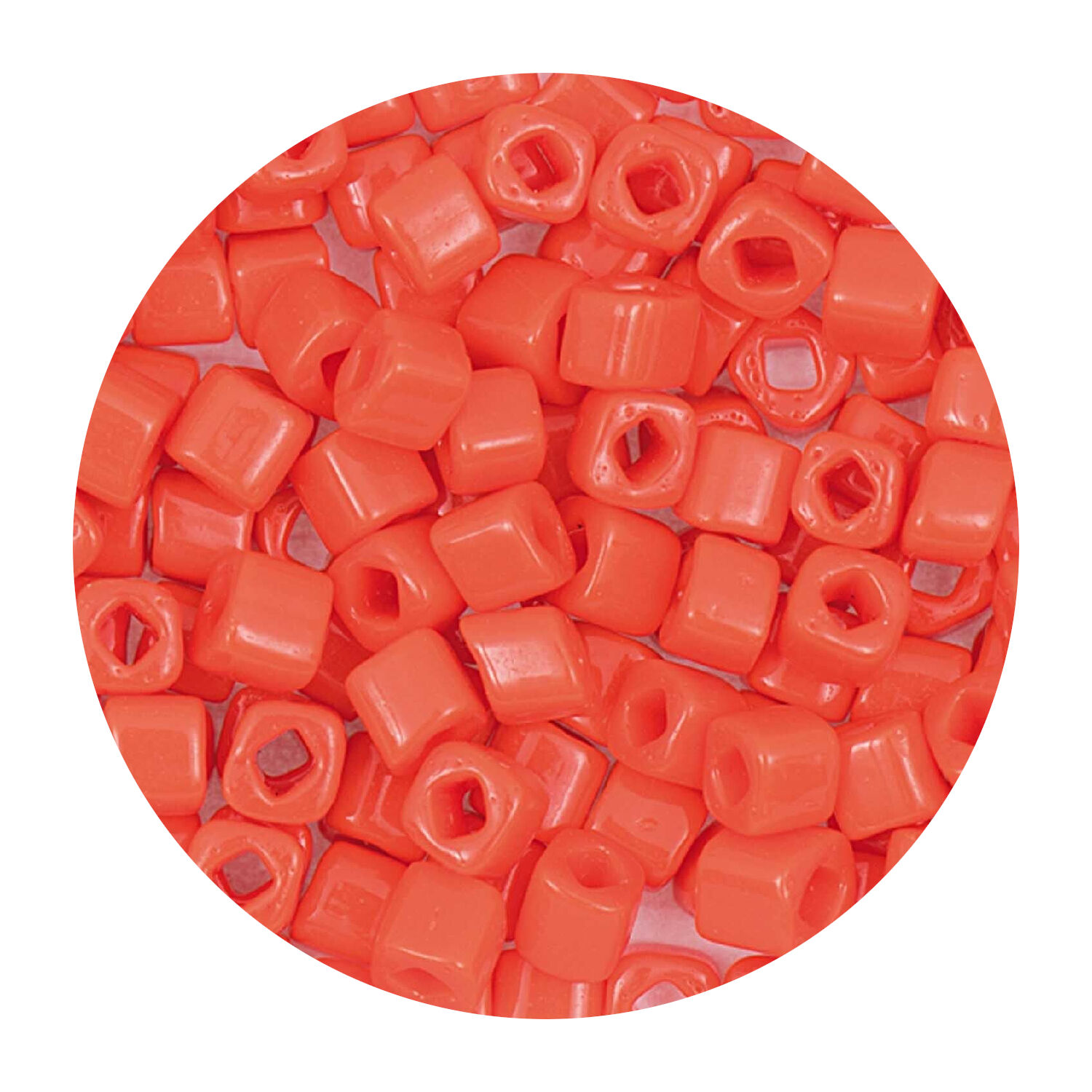 Rocailles-W�rfel-Perlen Itoshii Cube, 3 x 3 mm, 6 g, Orange Opak