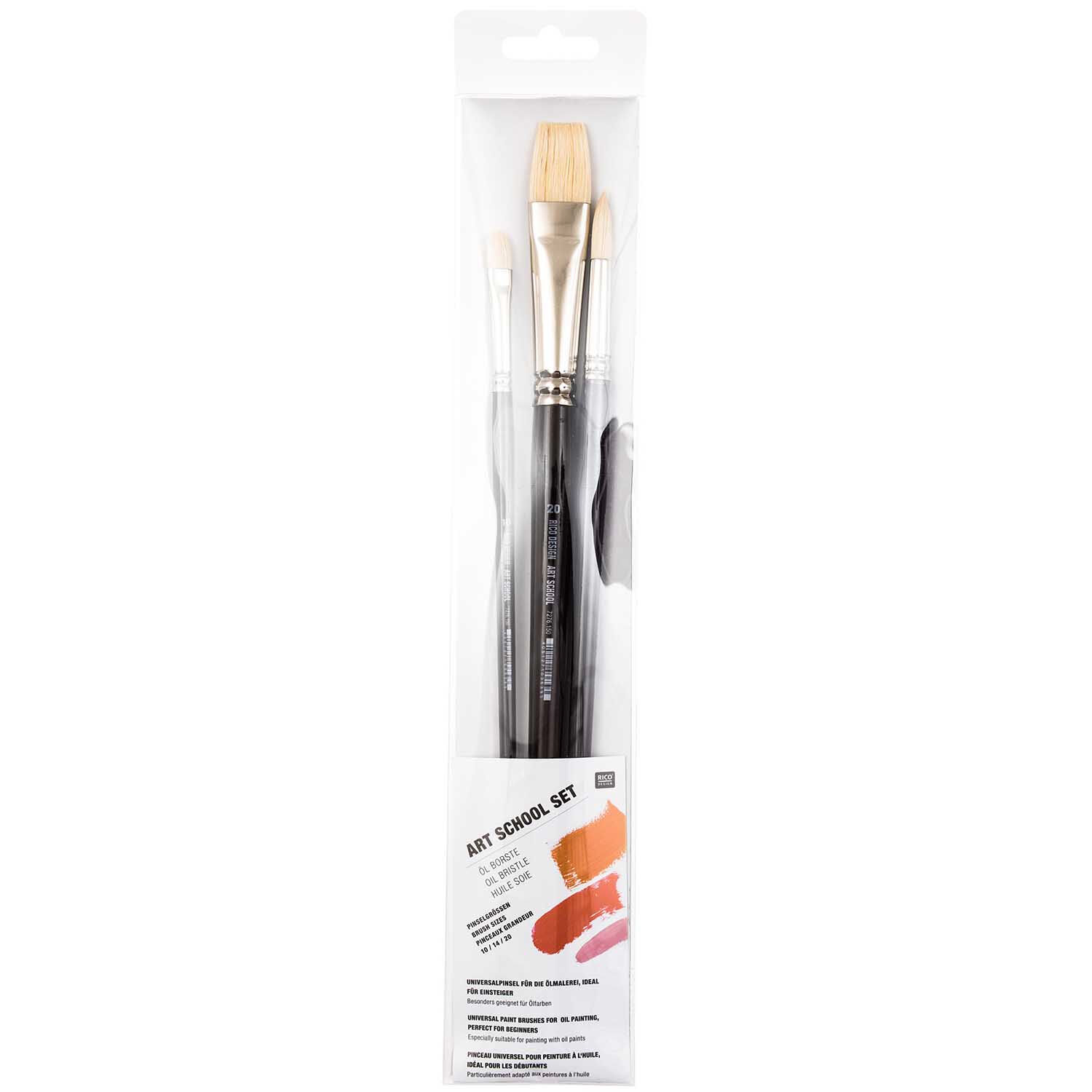 NEU �lmalpinsel-Set Hobby- und Schule ART SCHOOL, Borste Hell, Inhalt: 3 Pinsel