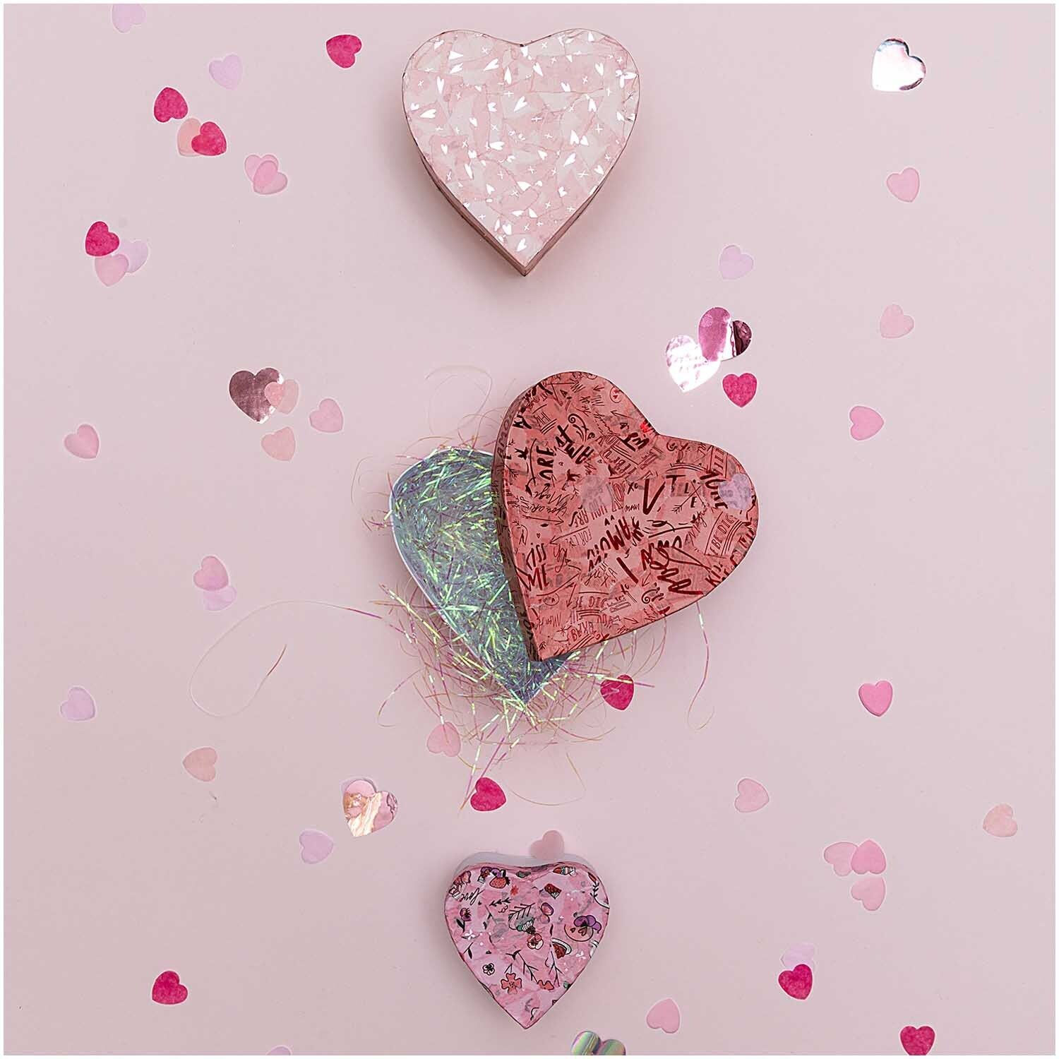 Konfetti Herz mit Hot Foil, Rosa Mix, 20 g Bild 2
